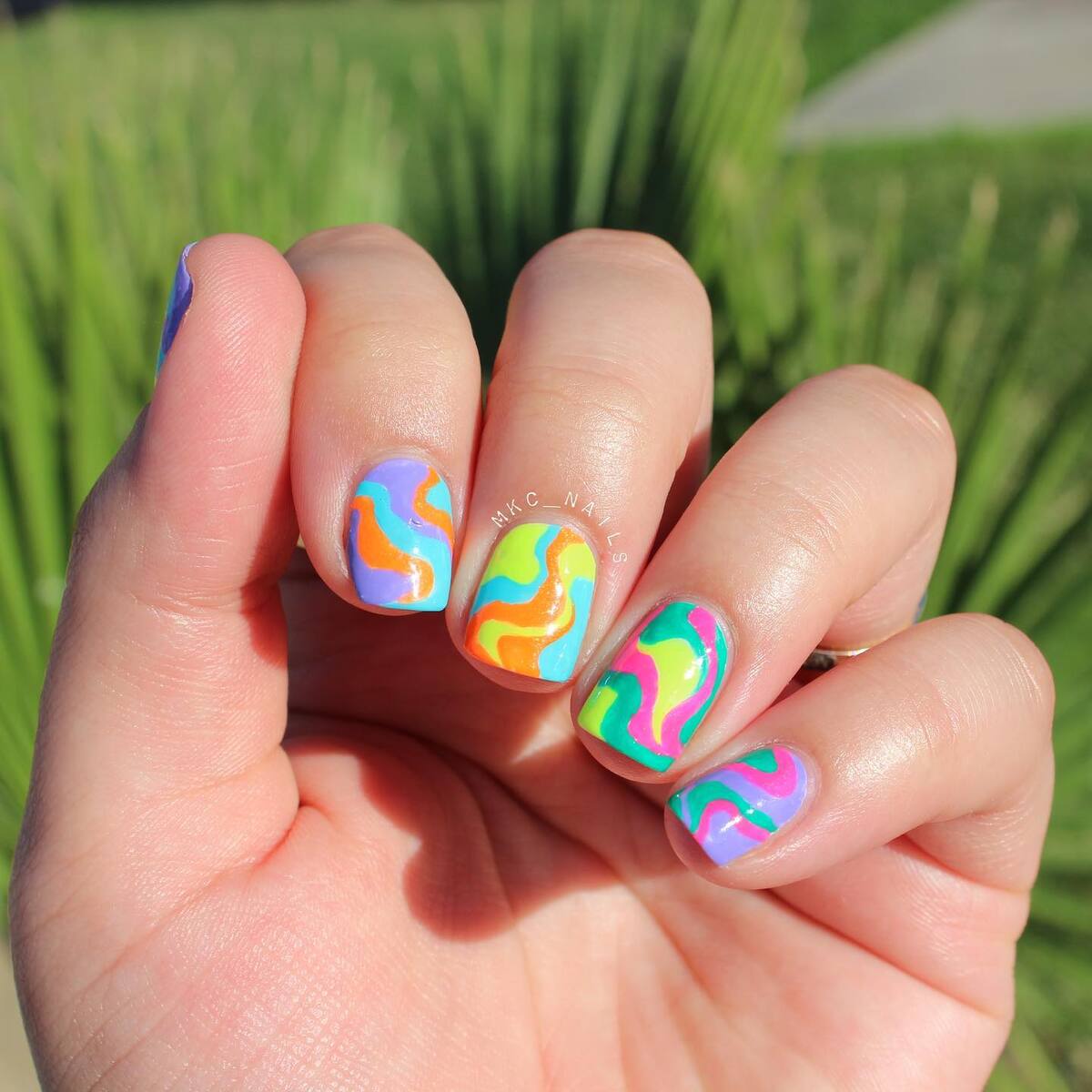 10. Short and Playful Neon Waves