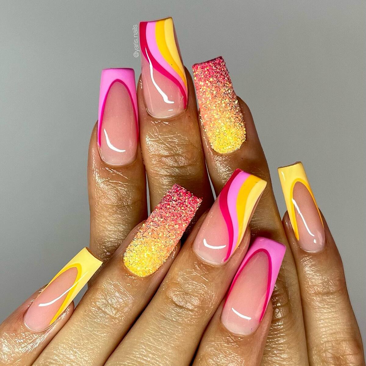 7. Sunset-Inspired Neon Ombre