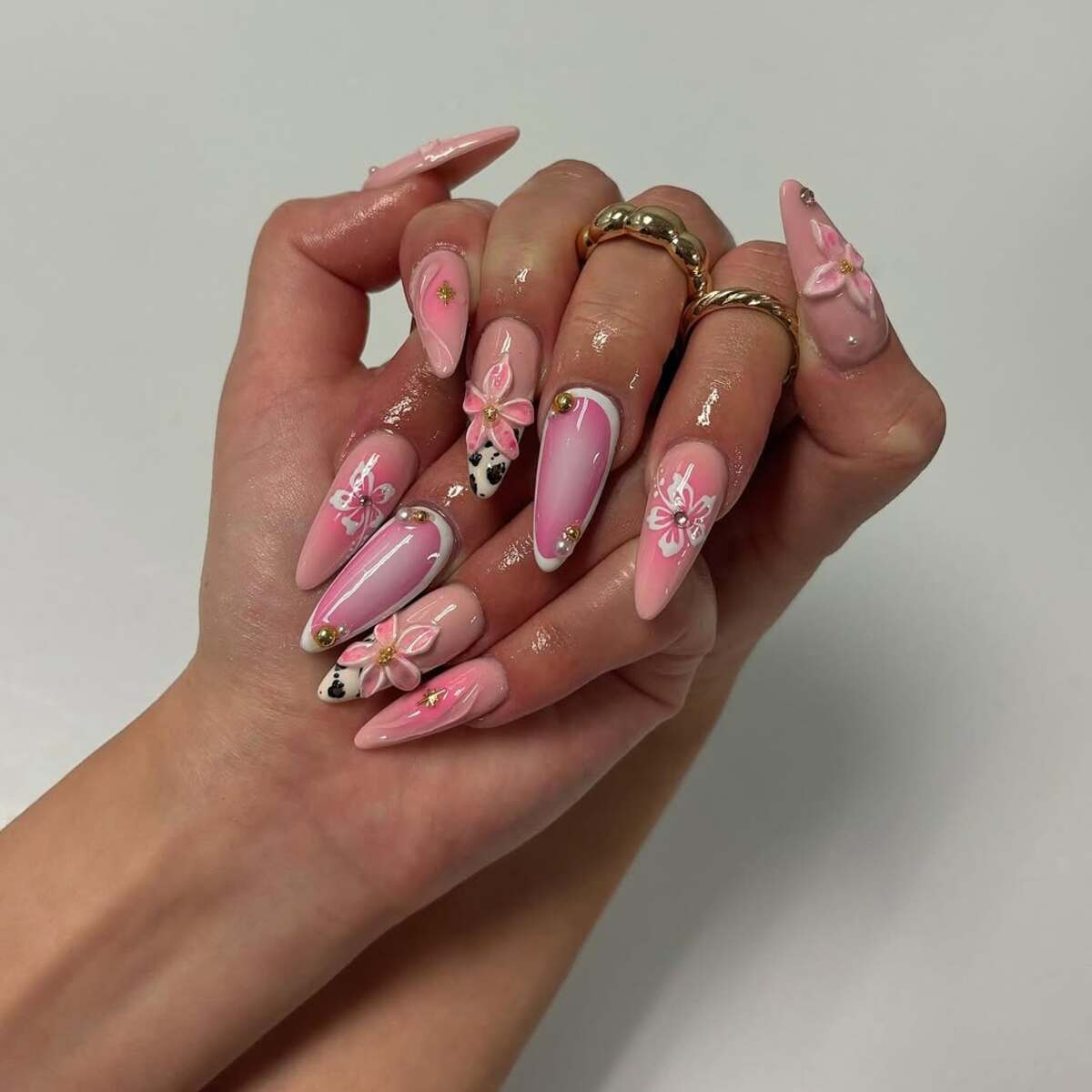 13. Blush Pink with Elegant Floral Details