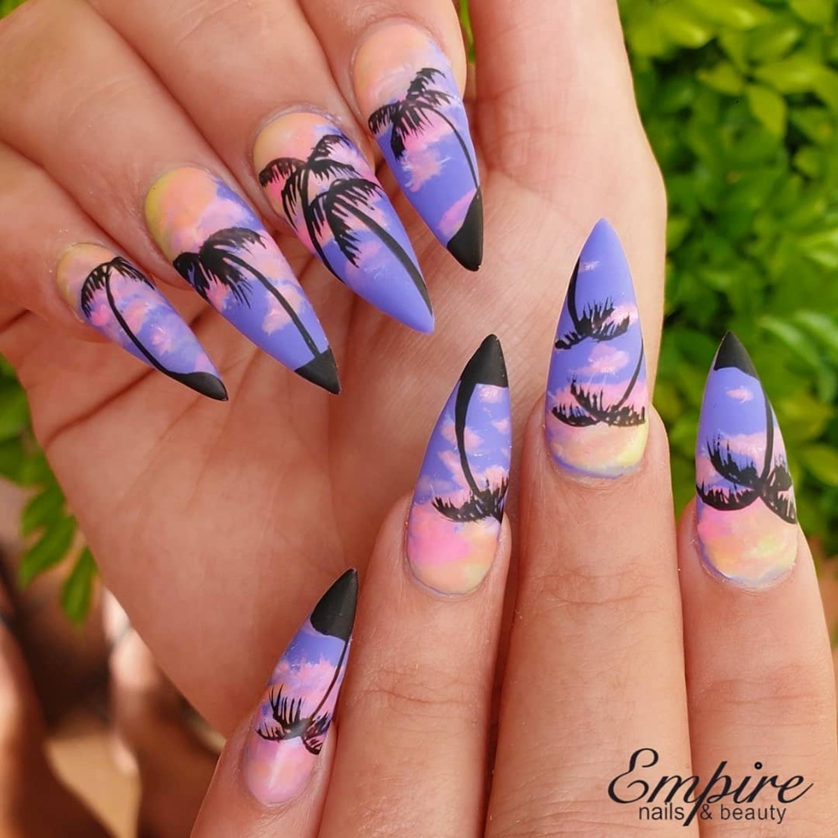 18. Purple and Peach Sunset with Palm Trees