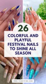 26 Fun Festival Ready Nail Designs With Rhinestones And Bold Patterns 3