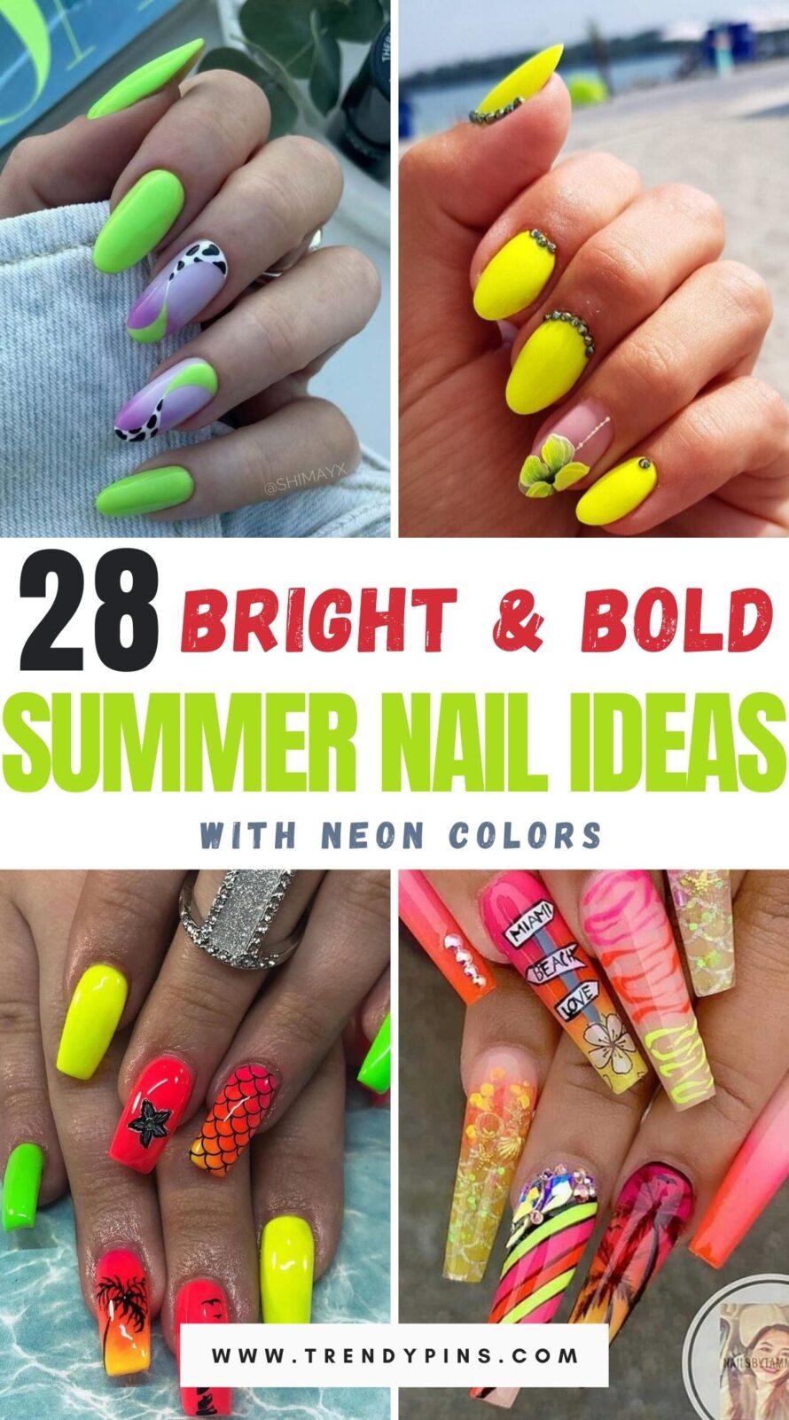 Bright And Bold Summer Nail Ideas With Neon Colors