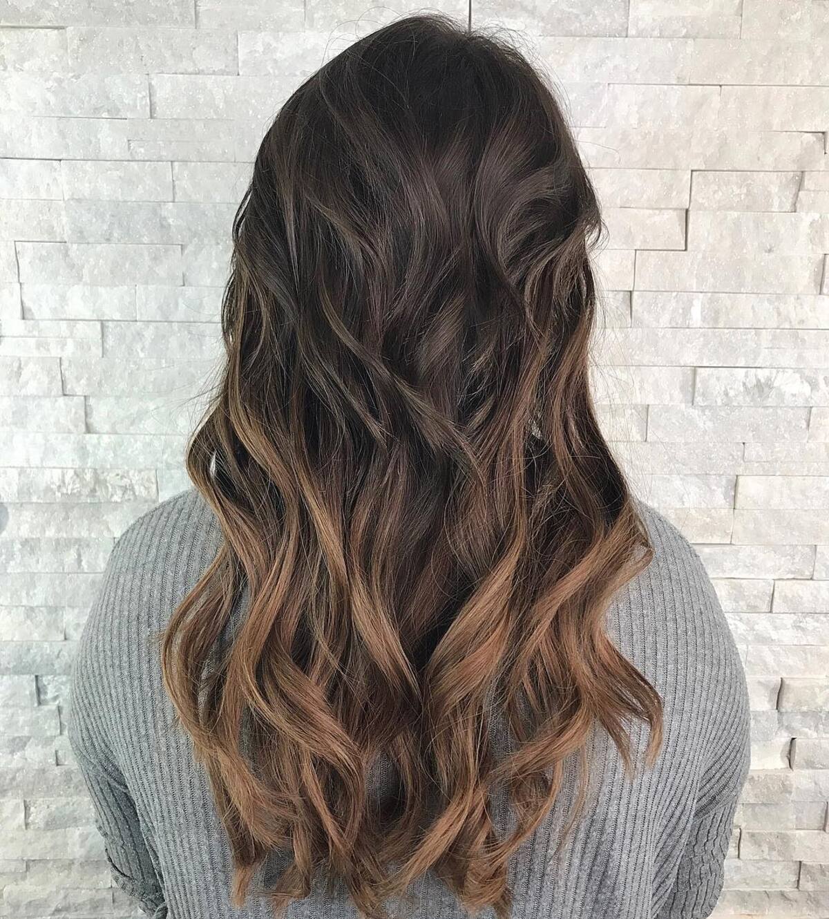 14. Espresso to Chestnut Ombre with Loose Waves