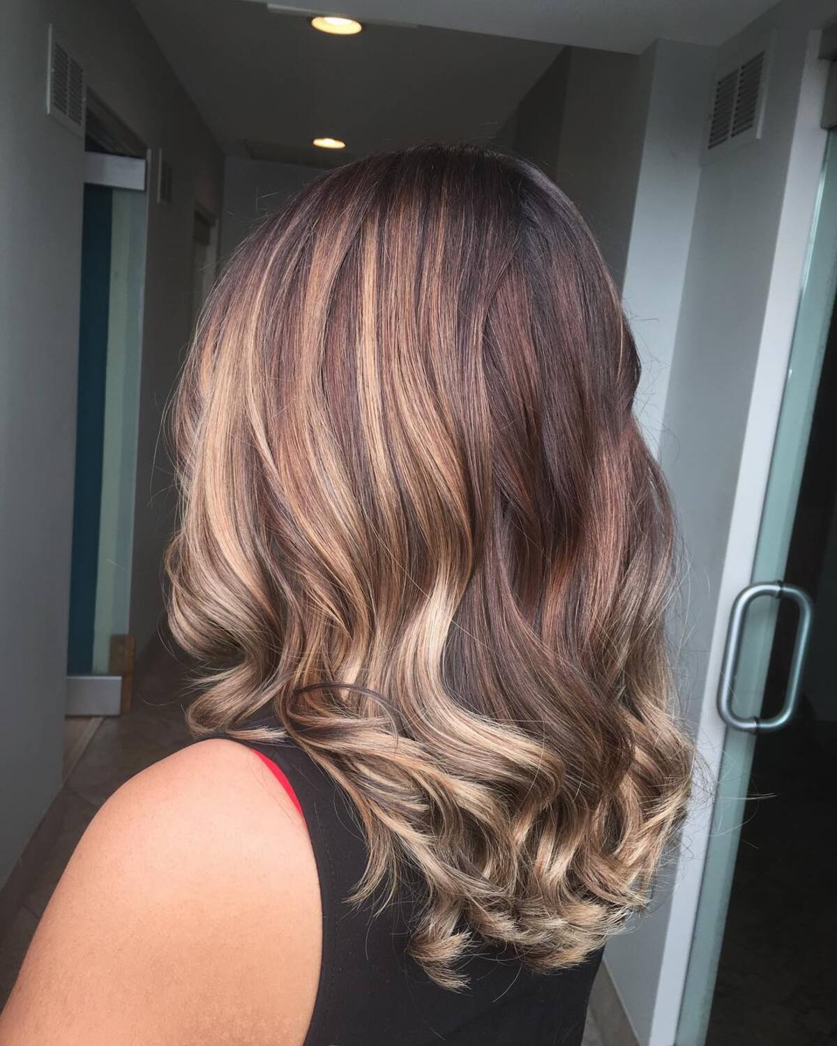15. Cool Mocha Ombre with Ash Blonde Ends
