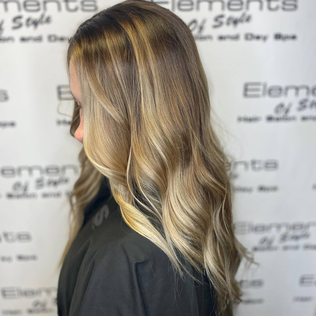 21. Sandy Blonde Ombre with Dimensional Waves