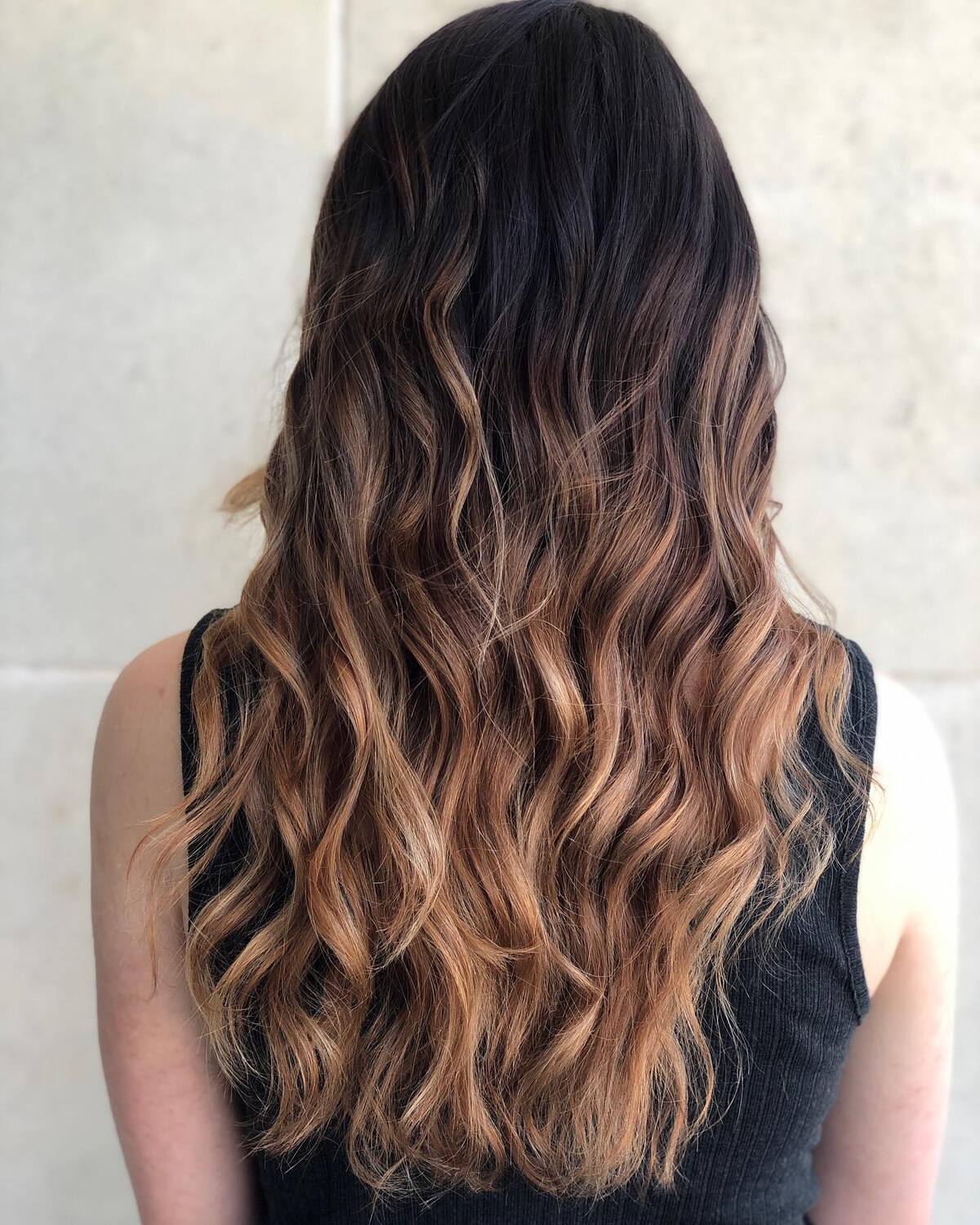 5. Cinnamon Roast Ombre with Soft Waves