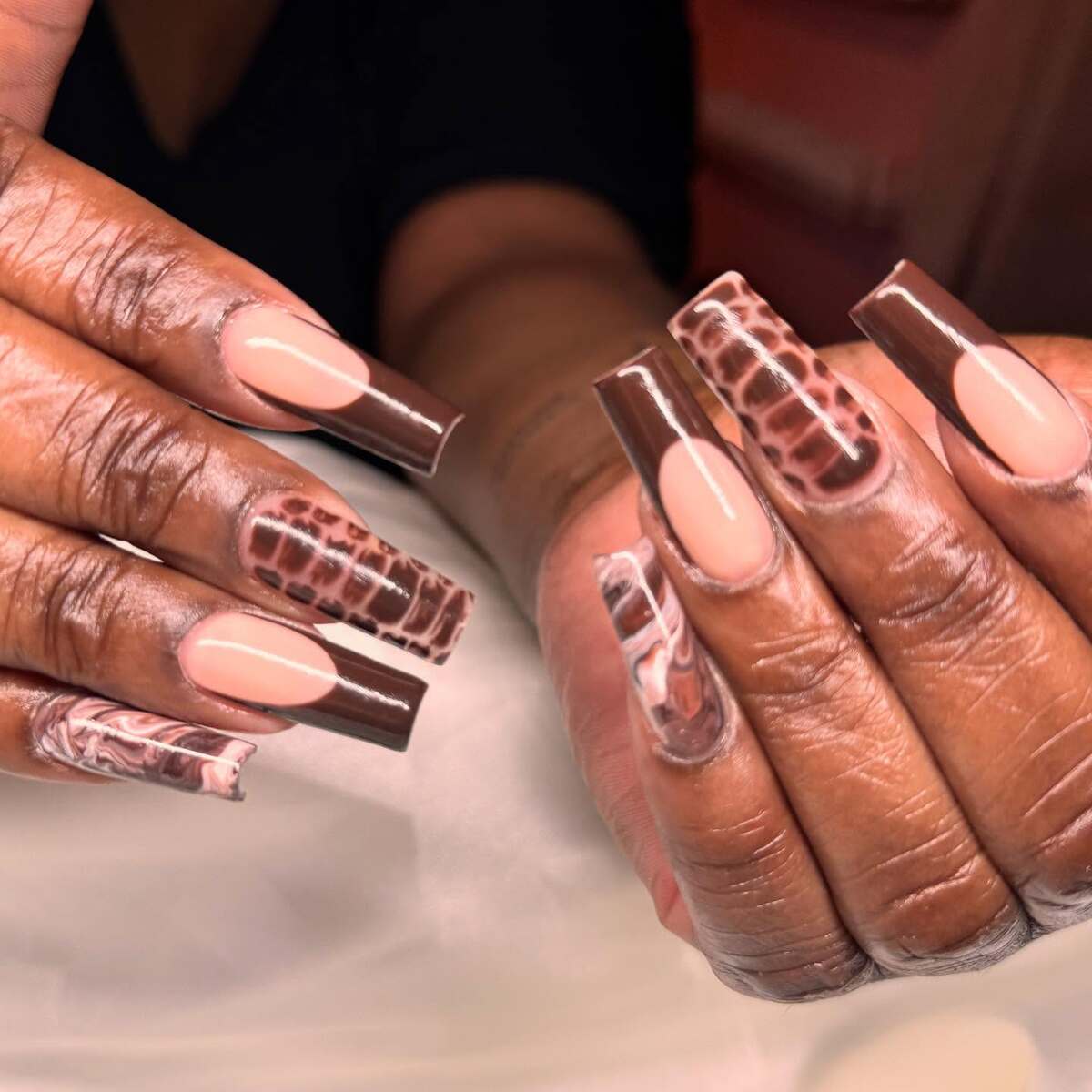 11. Chocolate Croc Print and Marble Luxe