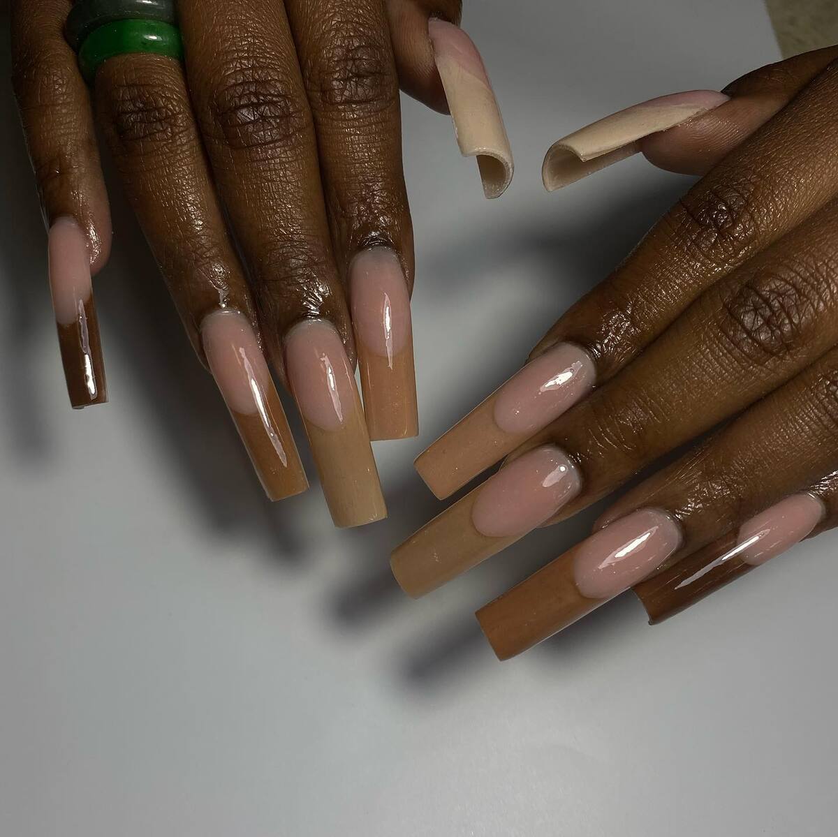 8. Nude Ombre Coffin Blend