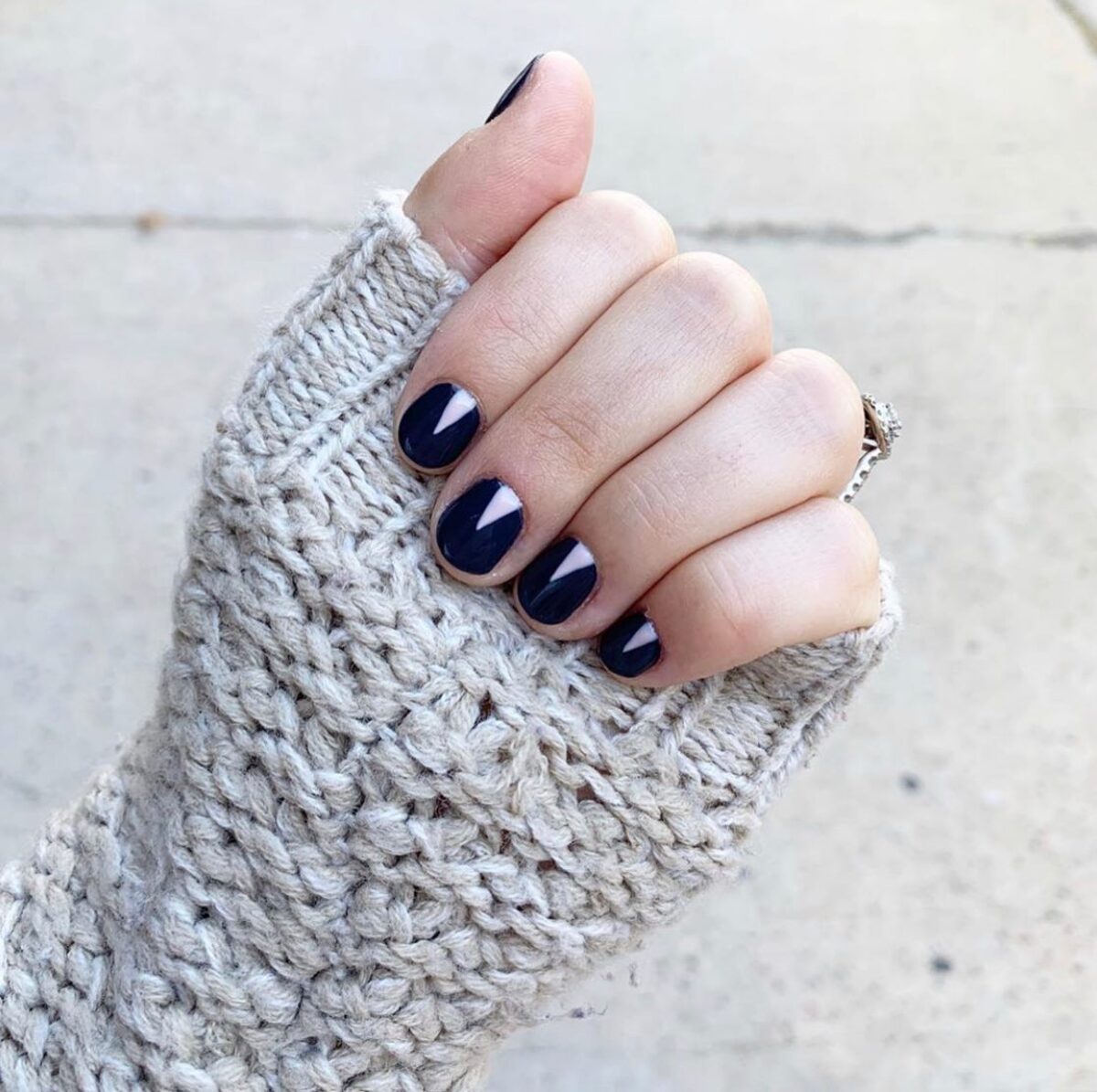 10. Sleek Navy Chevron for Minimal Fall Elegance