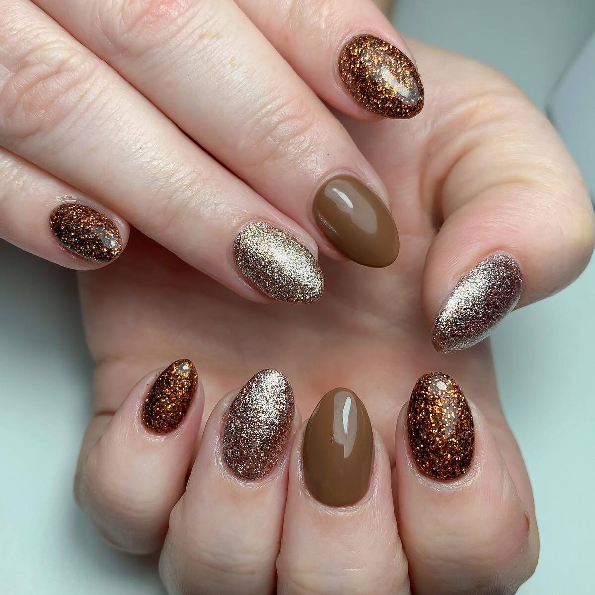 2. Shimmering Bronze and Mocha Elegance