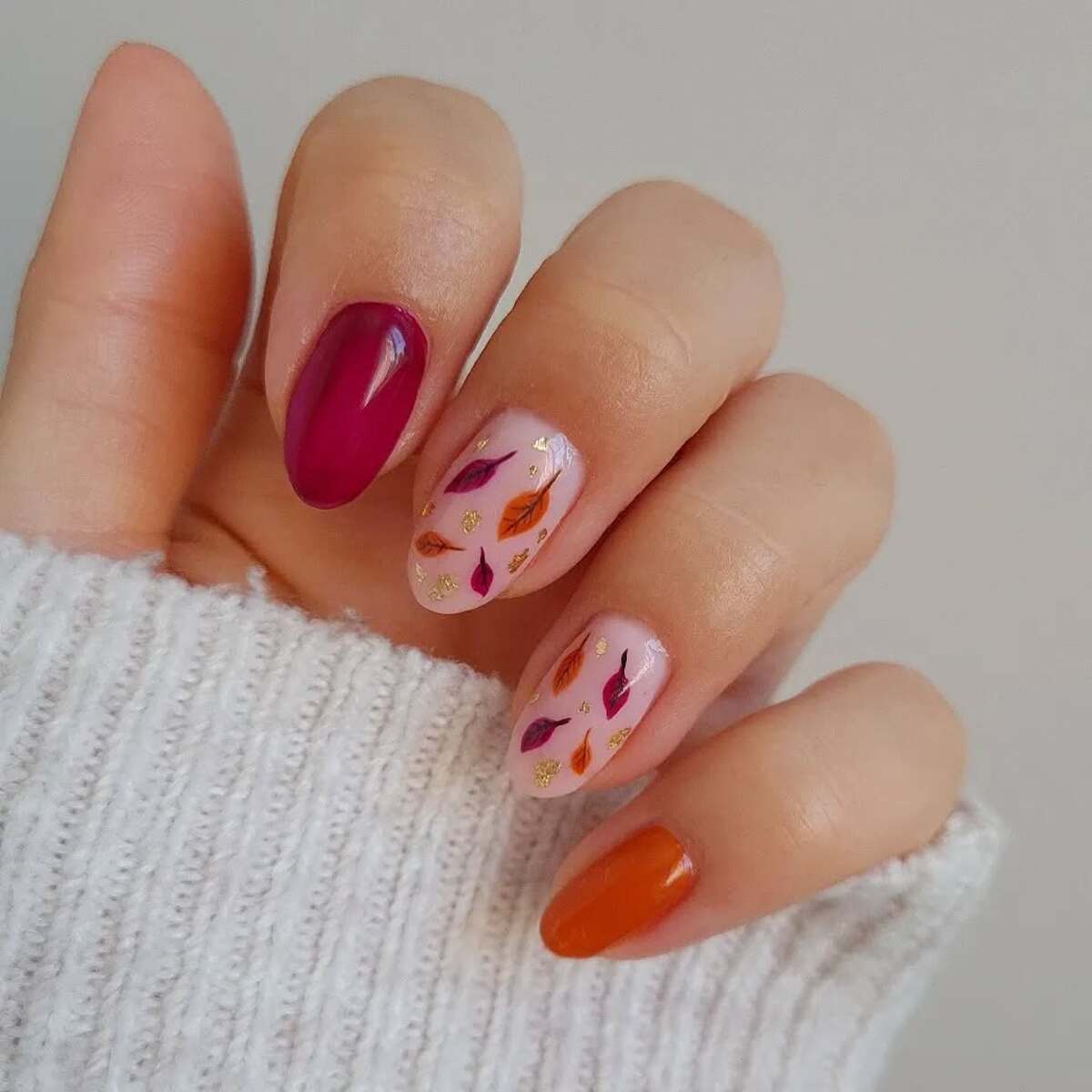 8. Playful Fall Leaves in a Whimsical Palette