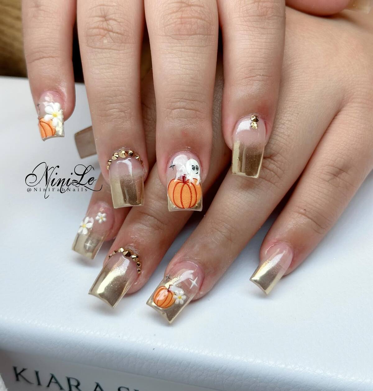 12. Golden Glam Meets Cute Halloween