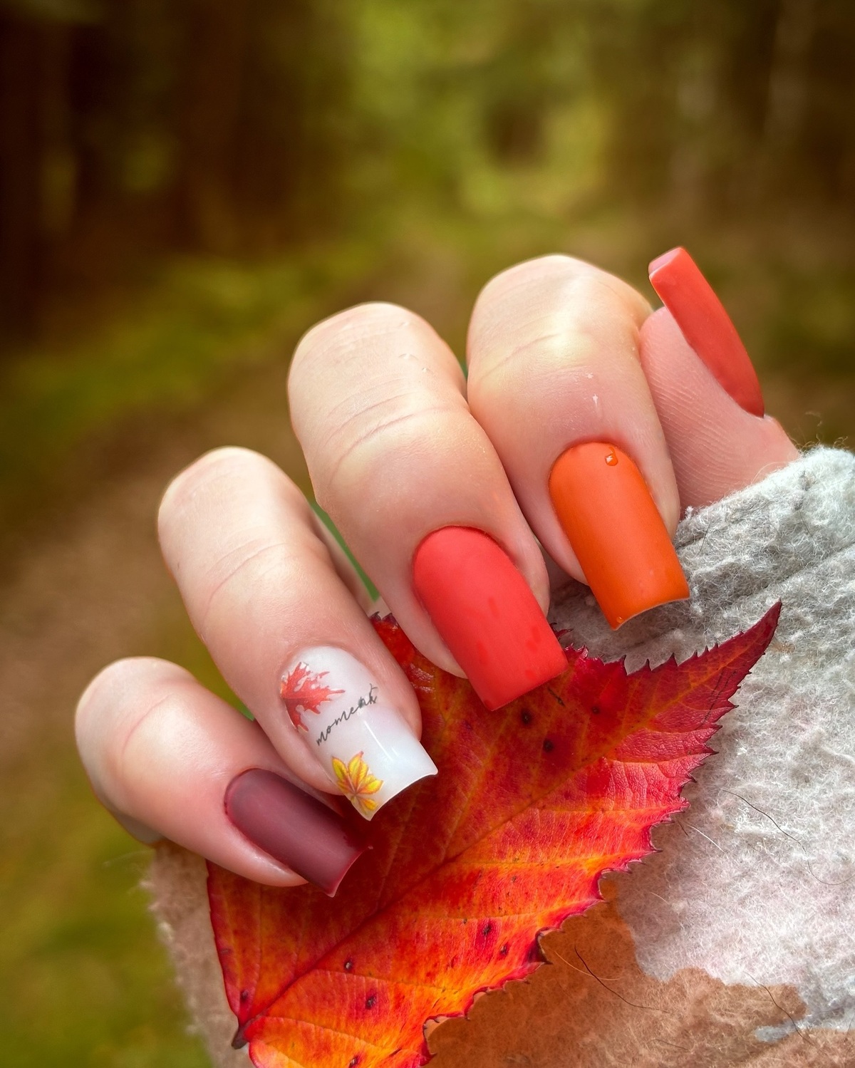 23. Matte Autumn Spectrum with Leafy Accent