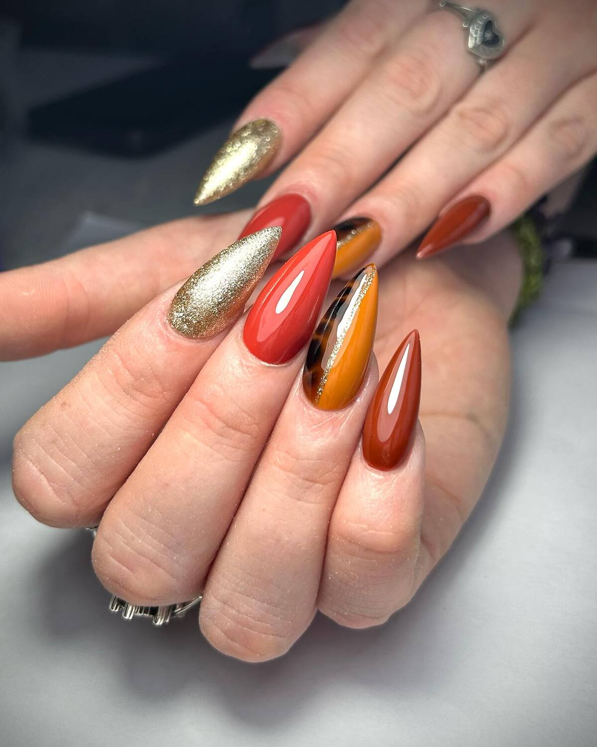 27. Autumn Luxe in Gold, Terracotta, and Tortoiseshell