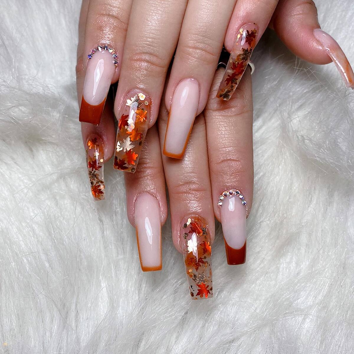 4. Autumn Leaves and Sparkling Accent