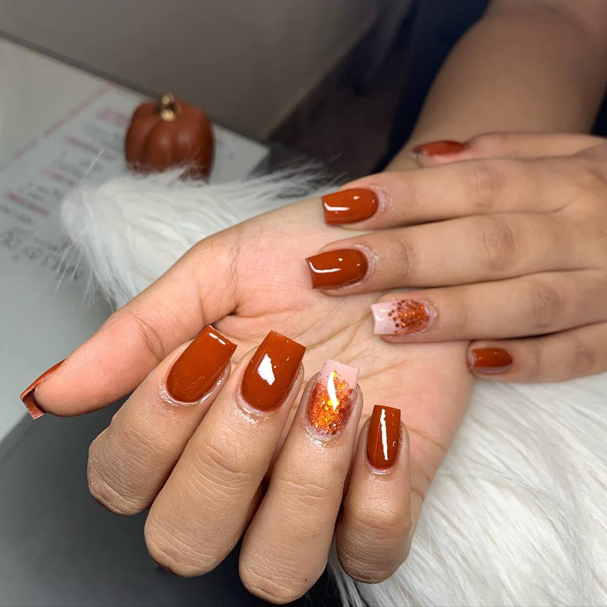 12. Cinnamon Shine with Glitter Fade