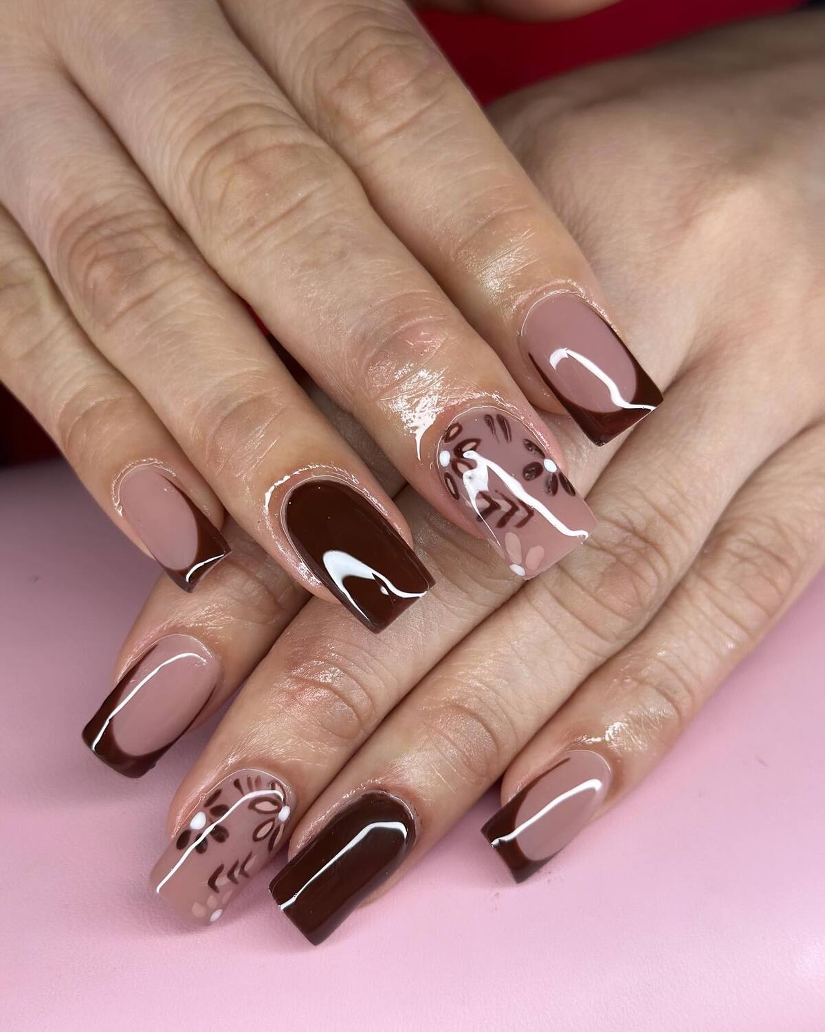 2. Chocolate Swirl Delight with Autumn Accent