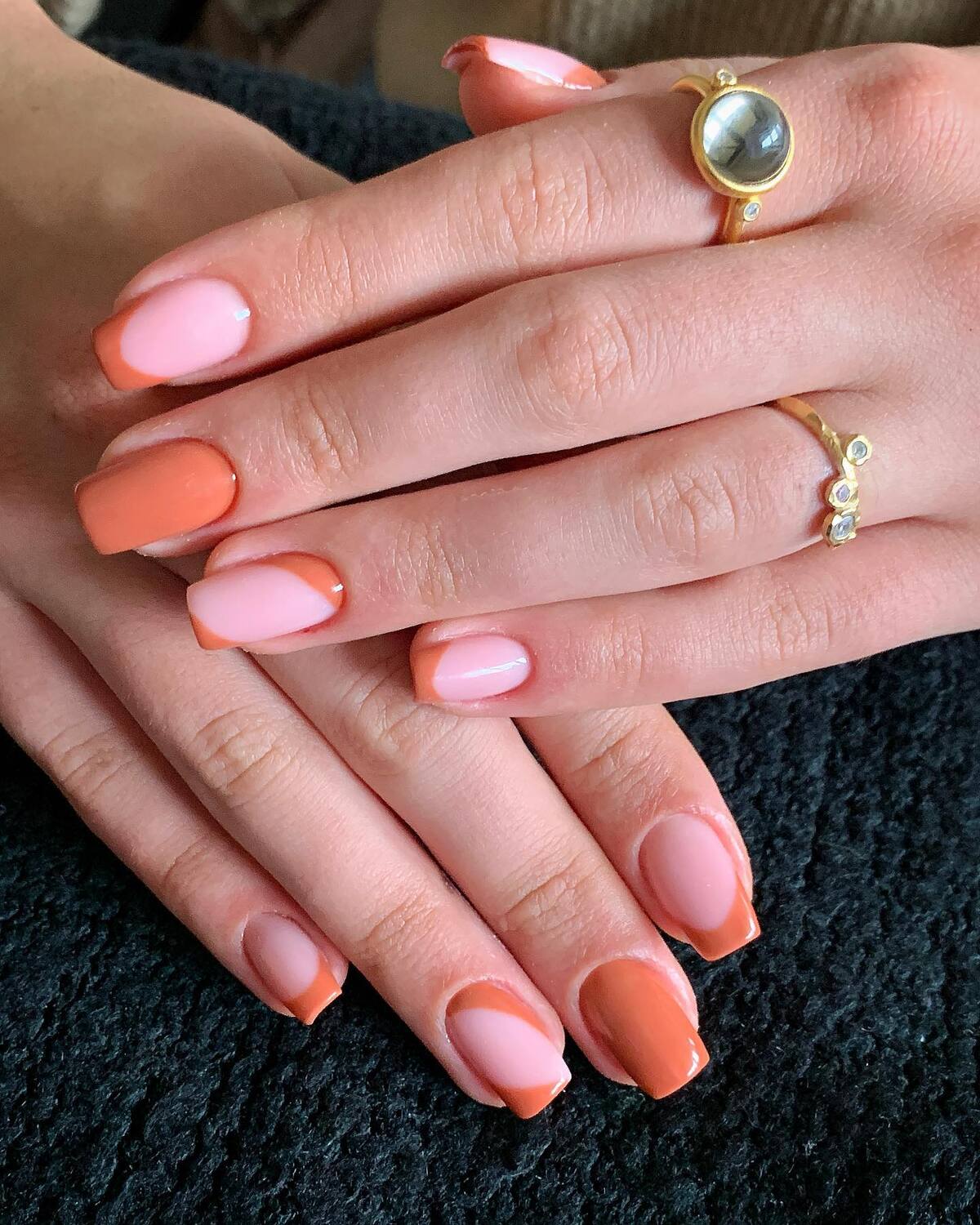 24. Soft Pumpkin Half-Moon Chic