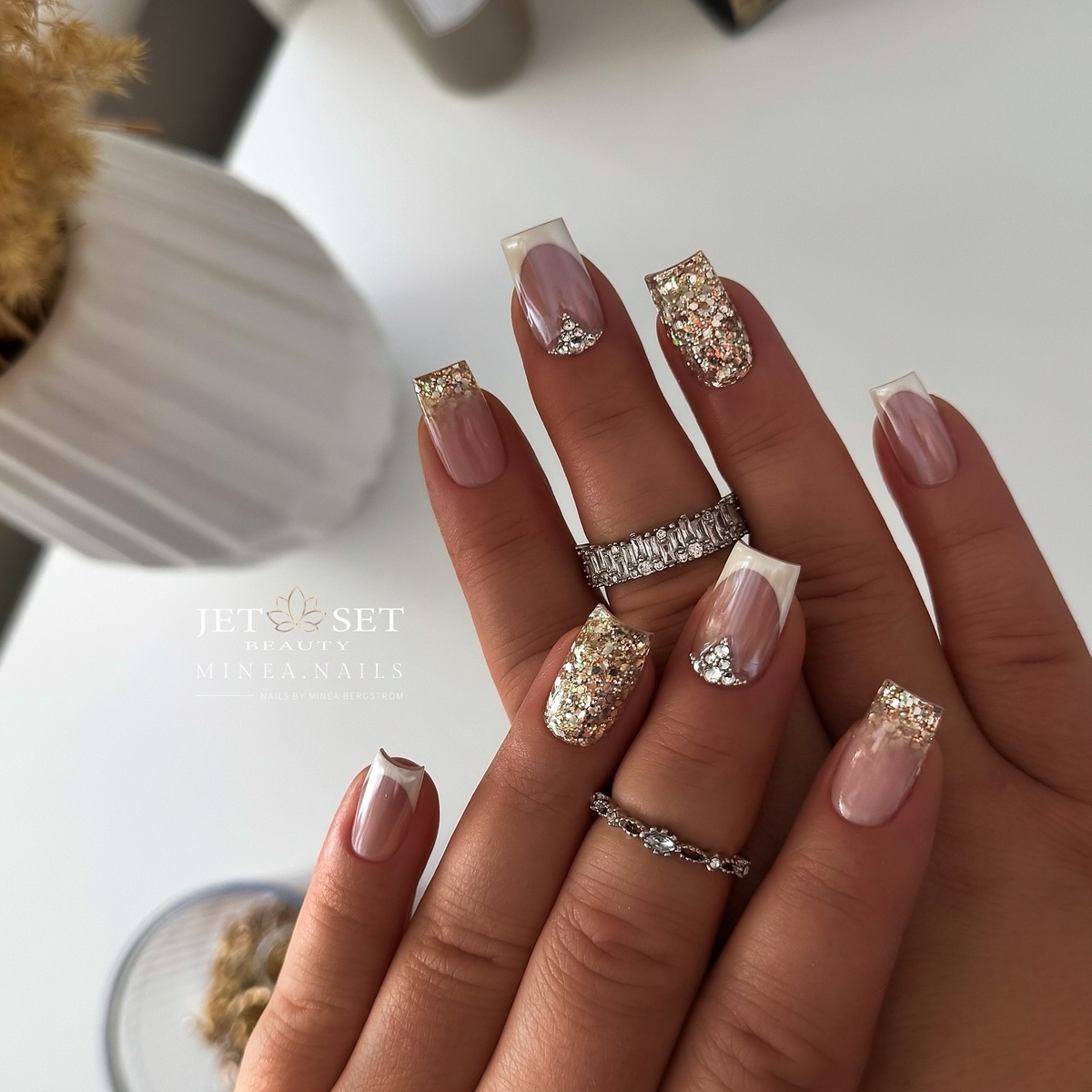 4. Glittering Gold and Soft Marble Eleganc
