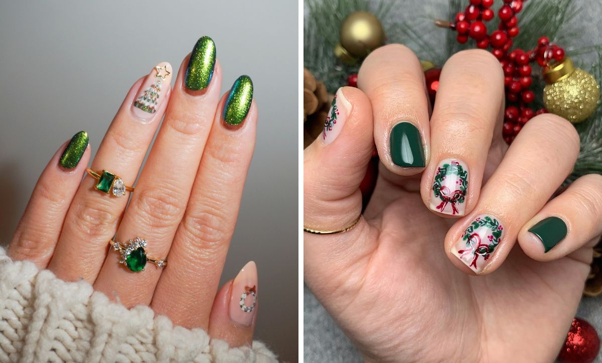 28 Gorgeous Green Christmas Nail Ideas To Inspire Your Festive Look