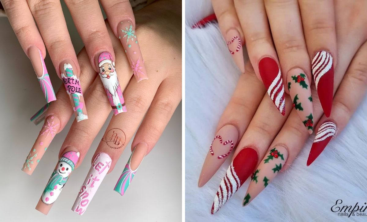 32 Stunning Long Christmas Nails To Inspire Your Festive Look
