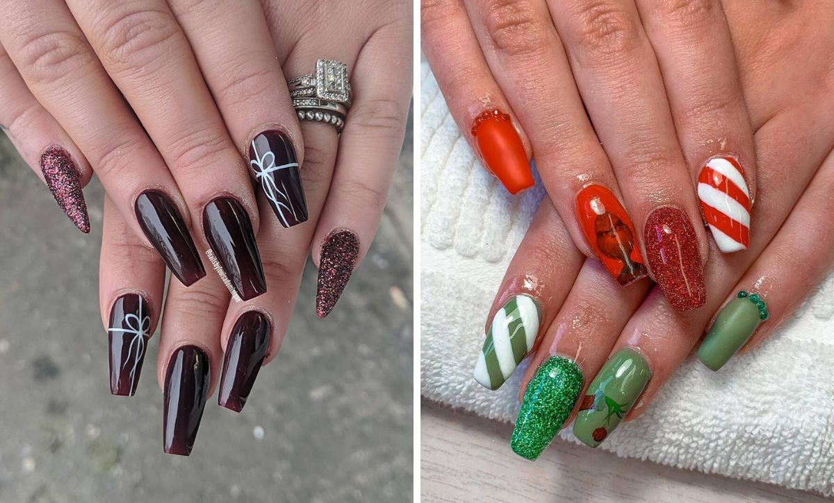 34 Stunning Christmas Acrylic Nail Ideas To Sparkle This Festive Season