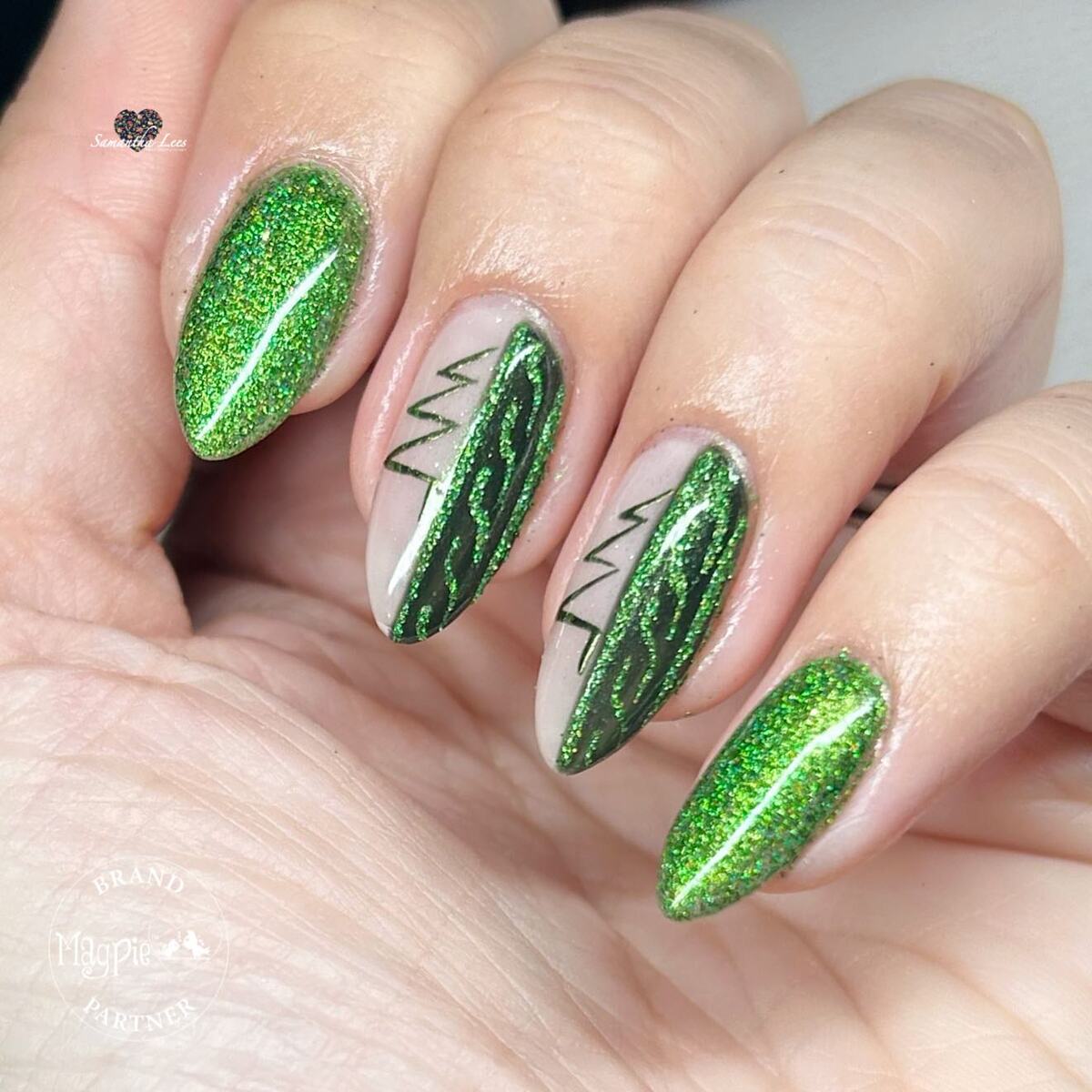 23. Glittering Green Christmas Trees