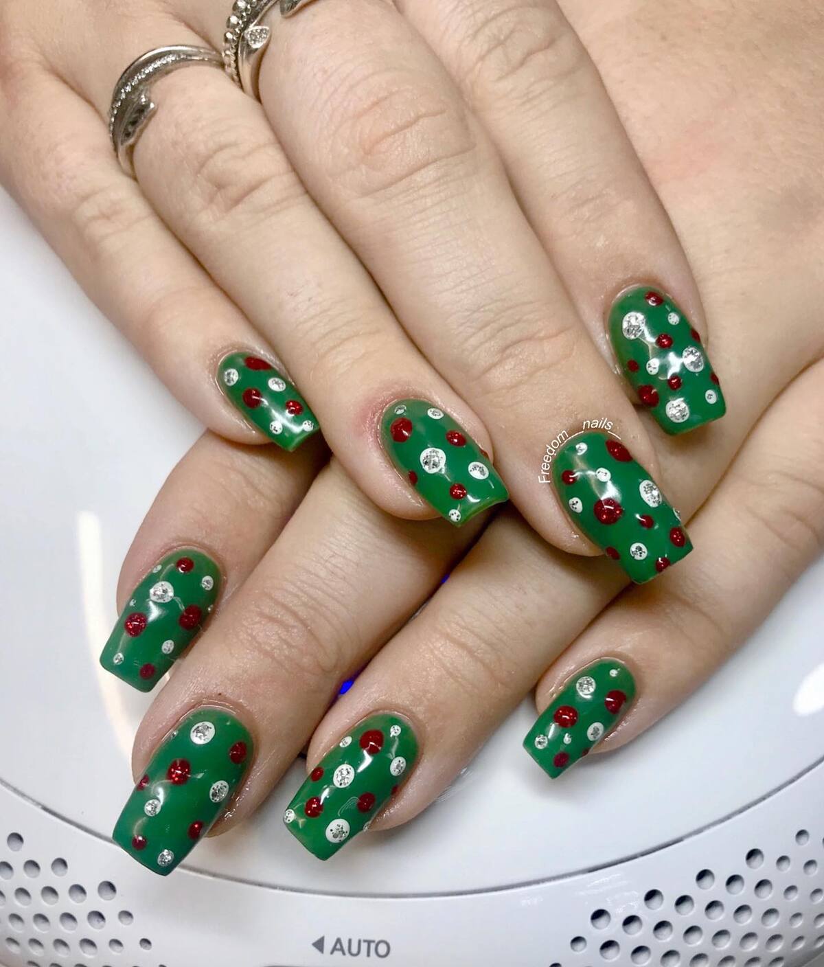 8. Ornament-Inspired Christmas Nails