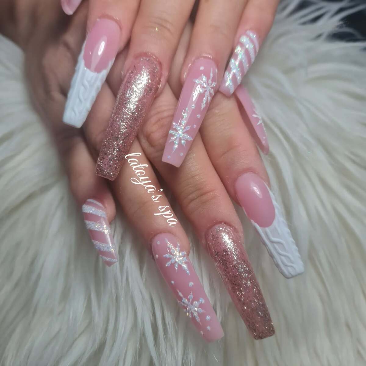 2. Sparkling Pink Christmas Elegance