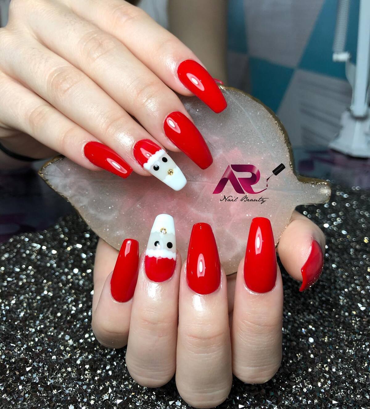 4. Classic Red with Santa Accents
