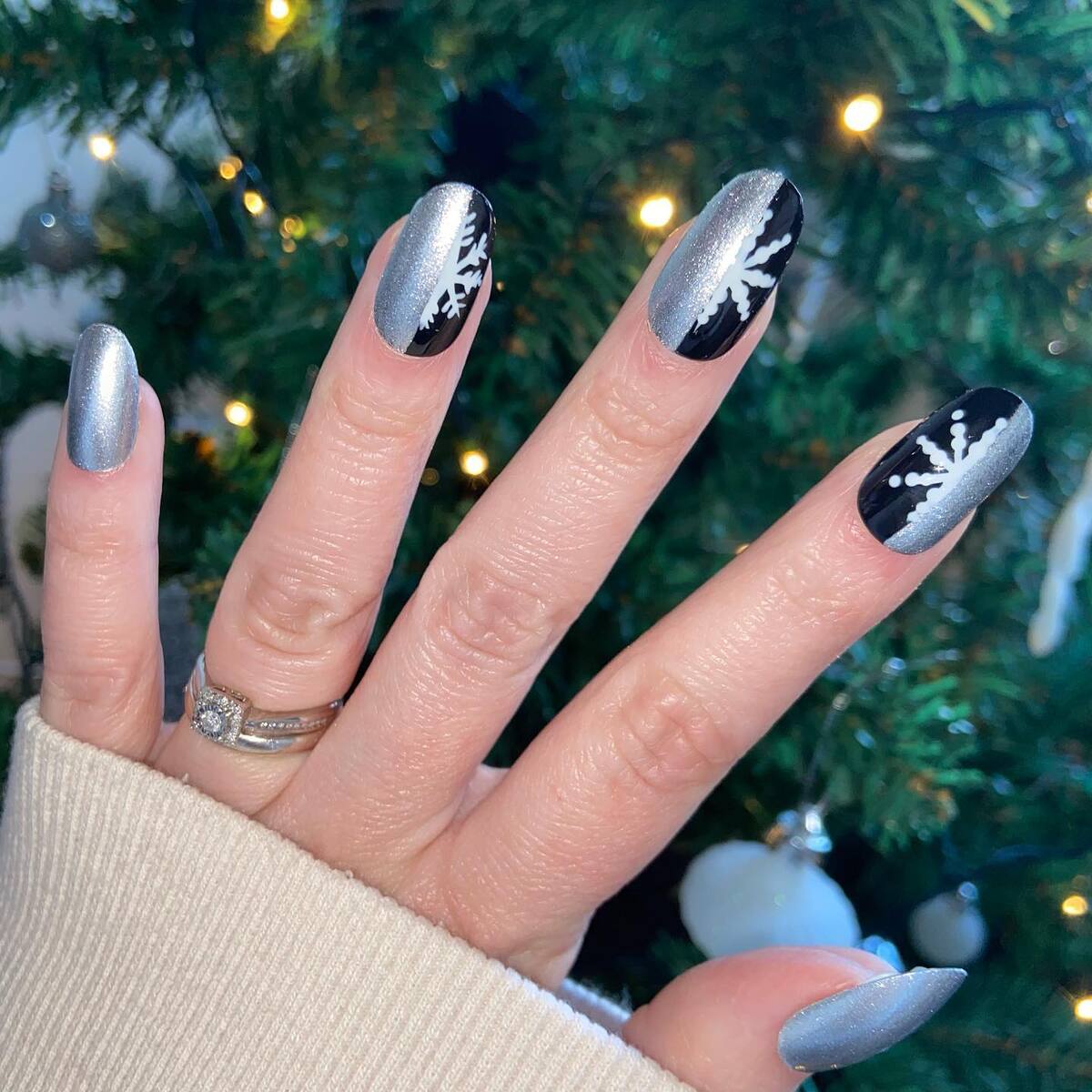 3. Silver Snowflakes on a Midnight Sky
