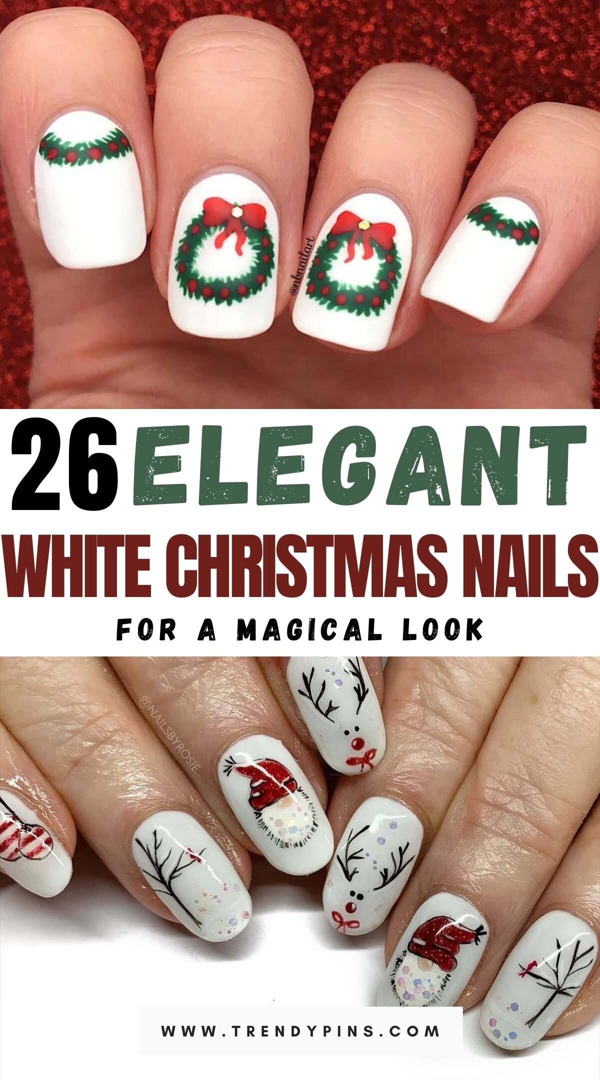 26 Enchanting White Christmas Nail Ideas To Sparkle This Holiday Season 2