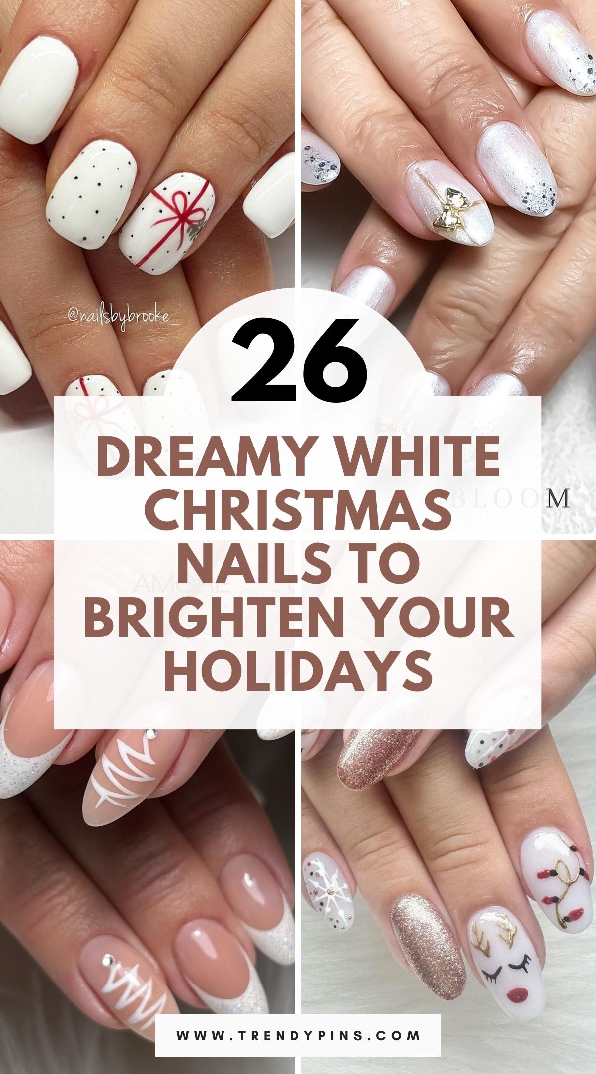 26 Enchanting White Christmas Nail Ideas To Sparkle This Holiday Season 3