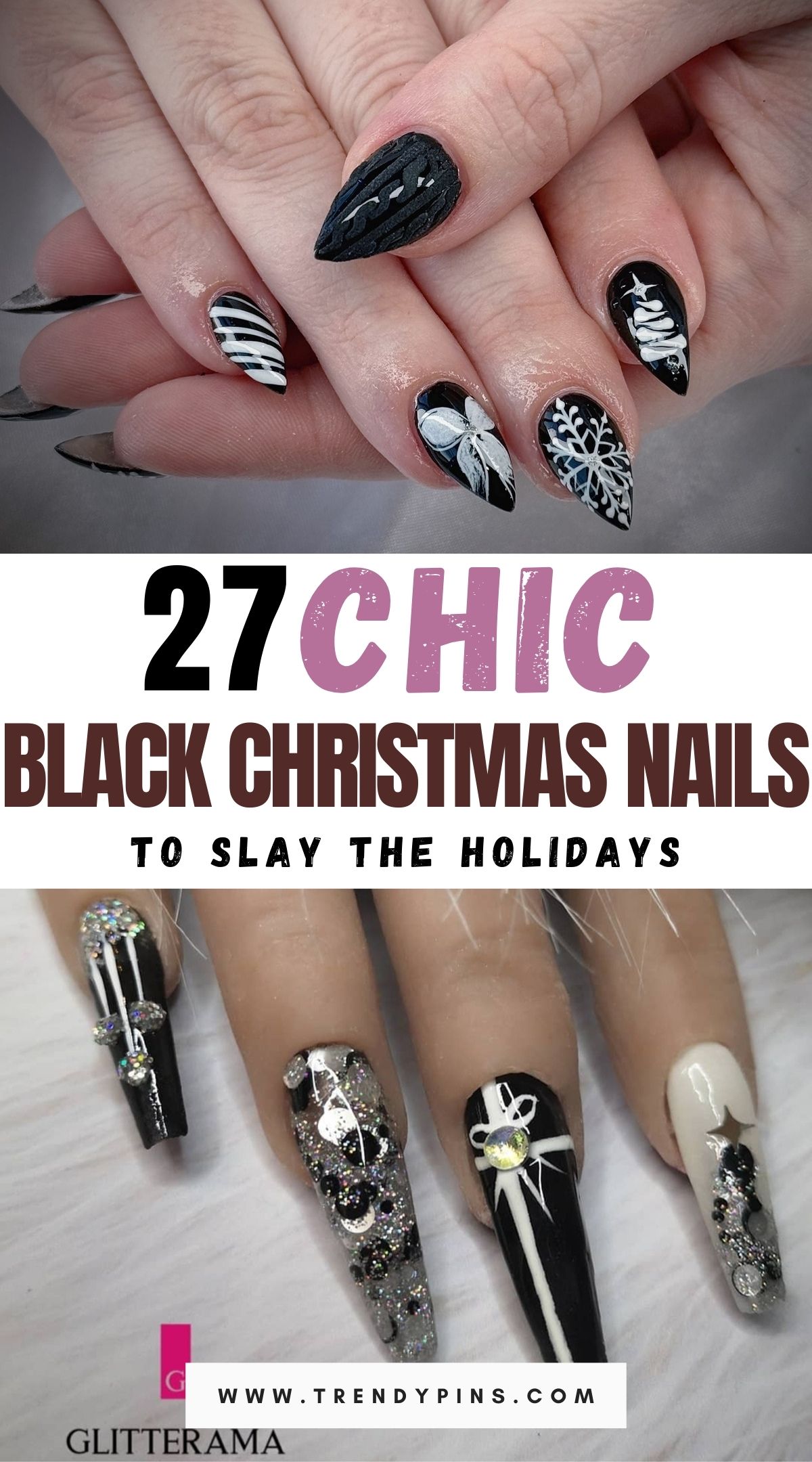 27 Edgy And Chic Black Christmas Nail Ideas To Rock This Holiday Season 2