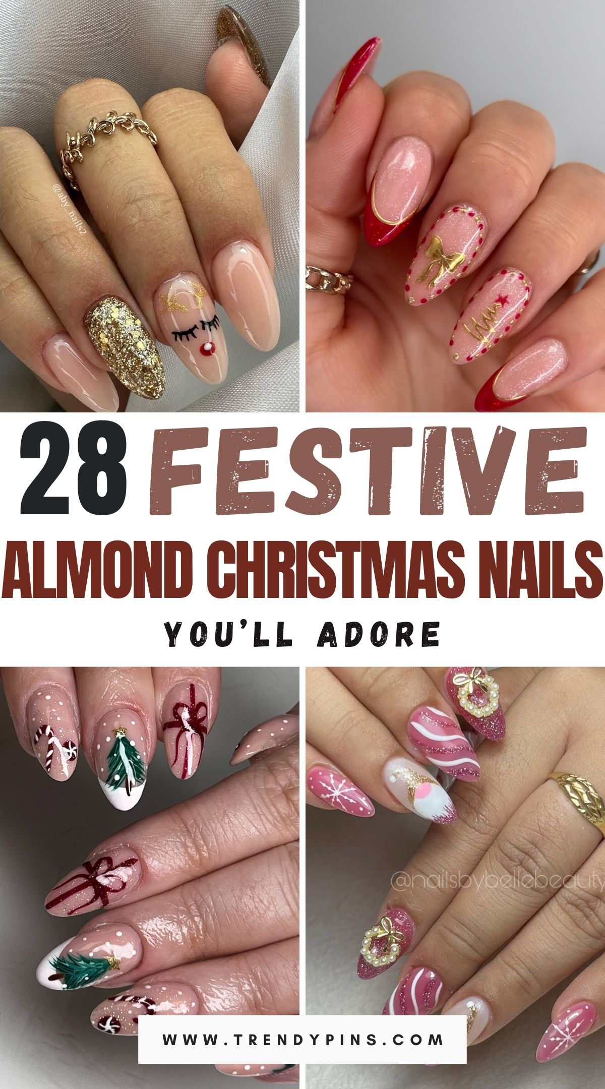 28 Almond Christmas Nails Unleash Your Festive Spirit With These Holiday Looks 1