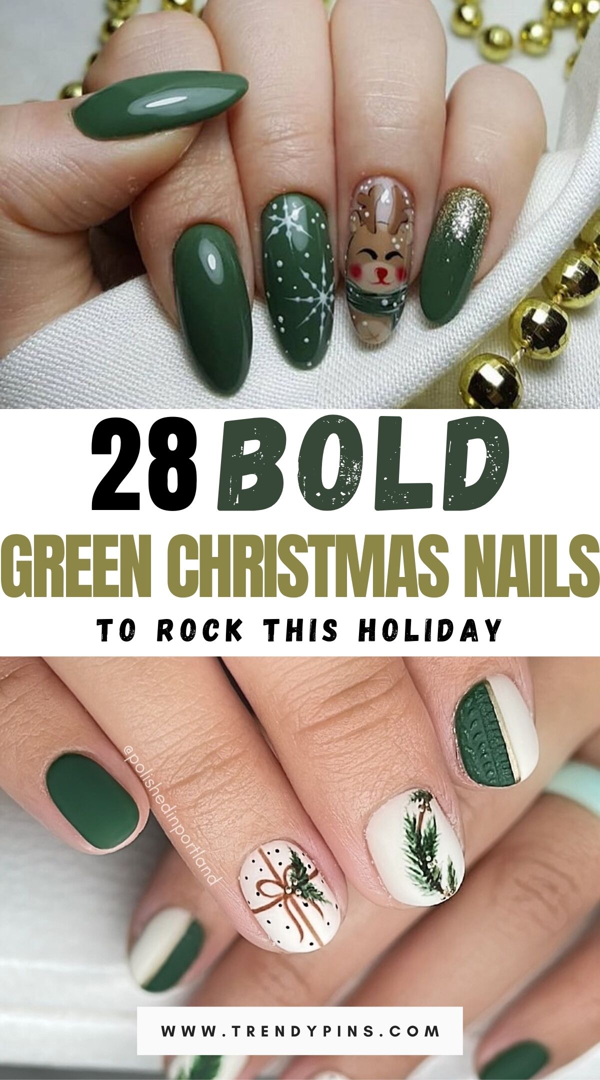 28 Gorgeous Green Christmas Nail Ideas To Inspire Your Festive Look 2
