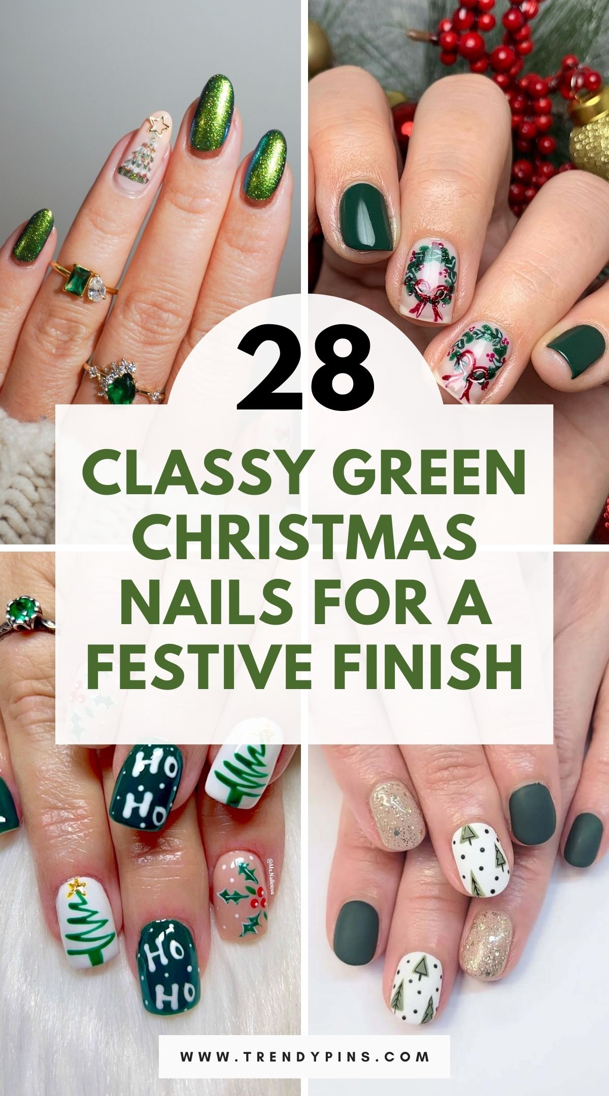 28 Gorgeous Green Christmas Nail Ideas To Inspire Your Festive Look 3