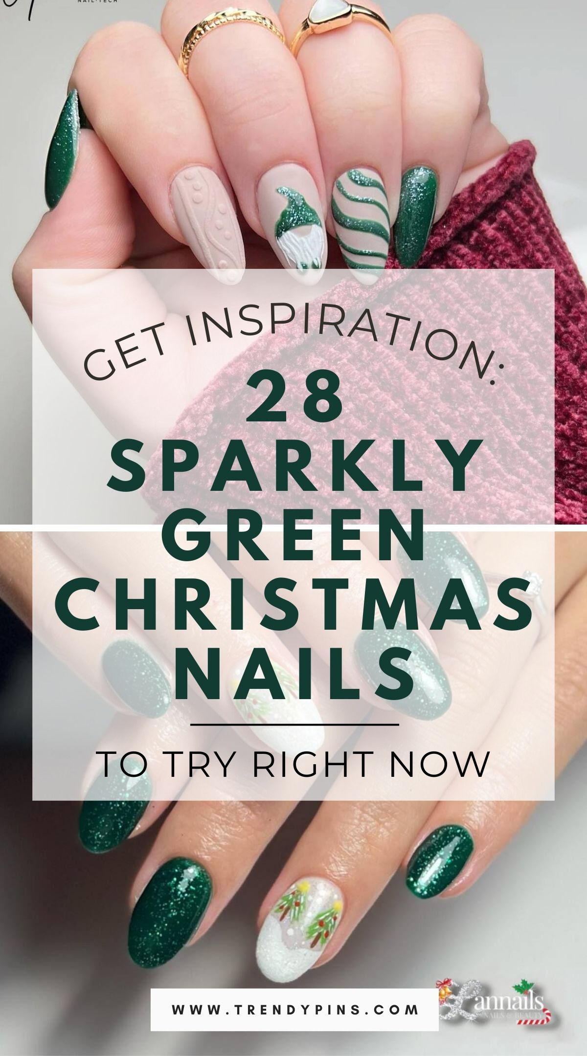 28 Gorgeous Green Christmas Nail Ideas To Inspire Your Festive Look 5