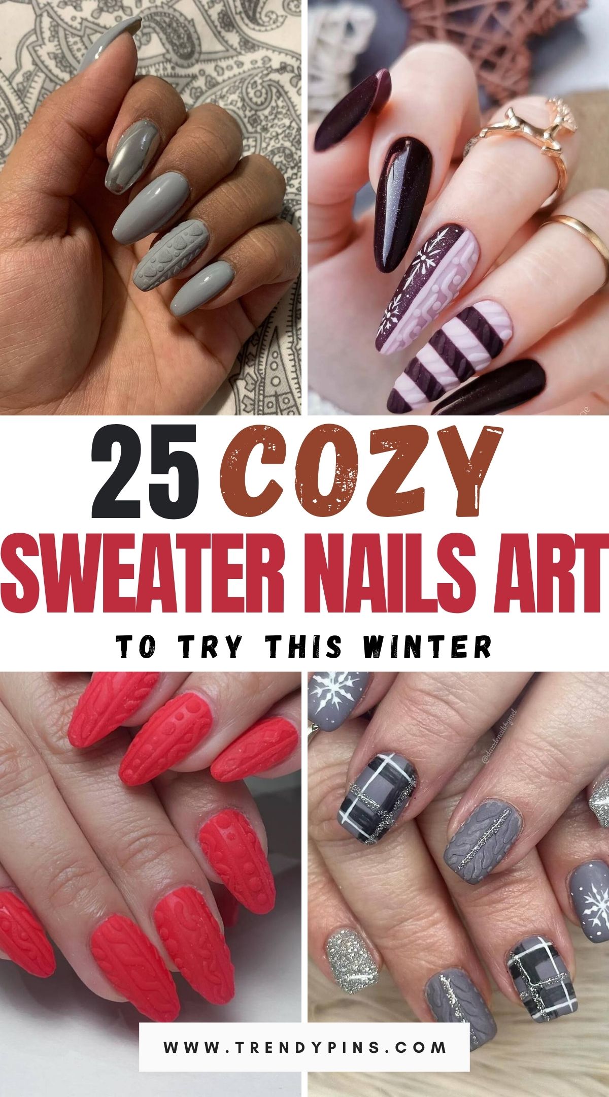 25 Cozy Sweater Inspired Nail Art Designs Perfect For Winter 2025 1