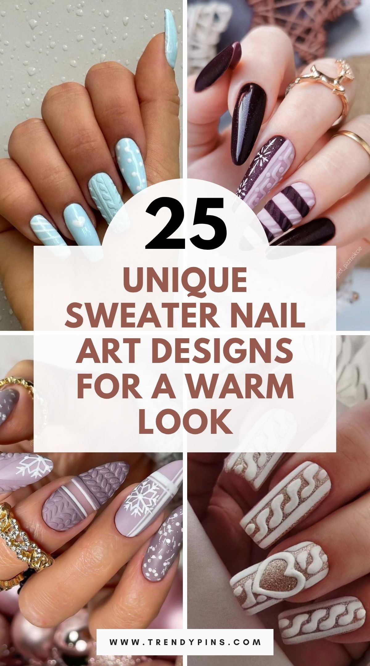 25 Cozy Sweater Inspired Nail Art Designs Perfect For Winter 2025 3