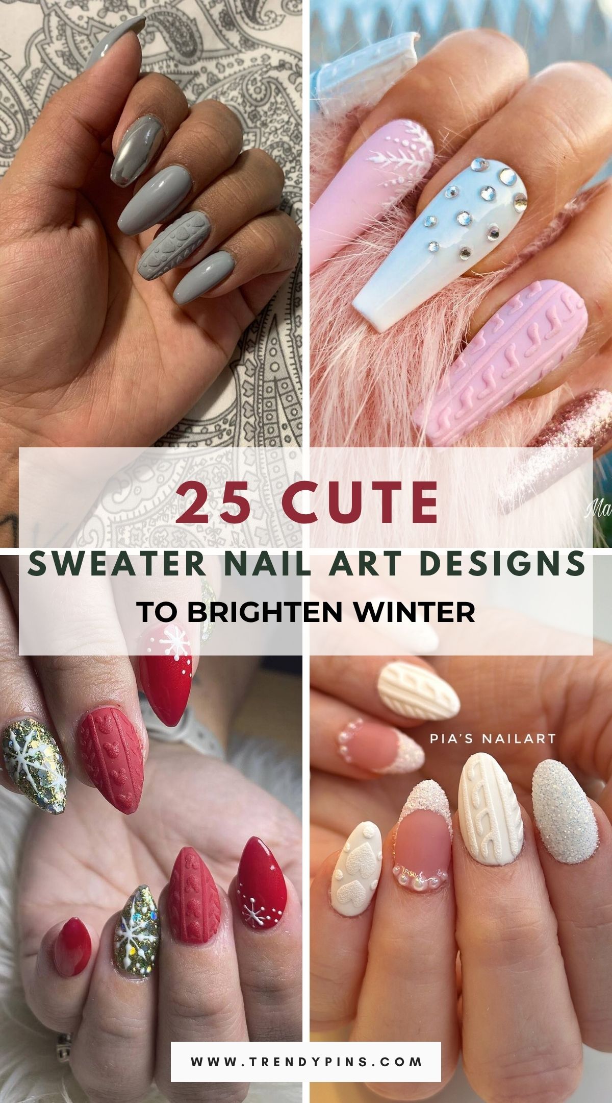 25 Cozy Sweater Inspired Nail Art Designs Perfect For Winter 2025 4