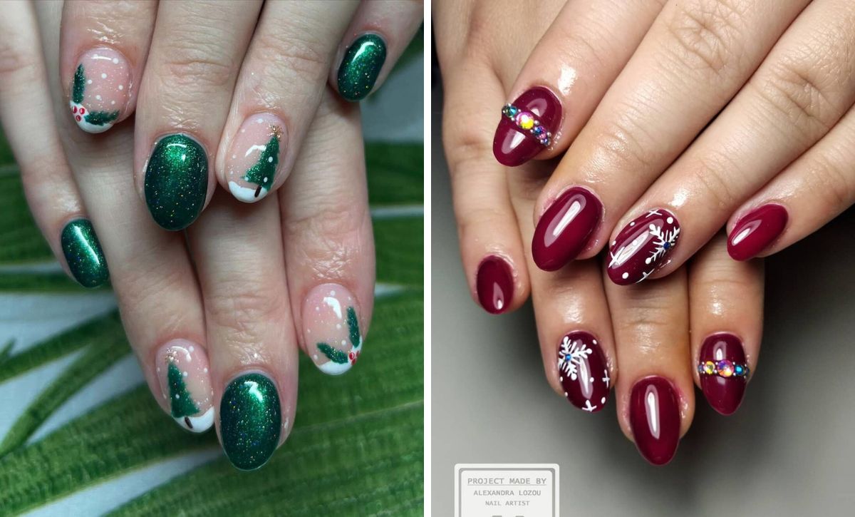 26 Dark Winter Nails In Deep Burgundy And Forest Green For A Cozy Look