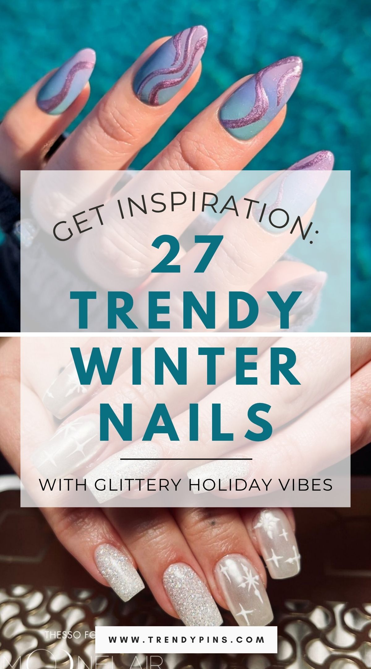 27 Glam Winter Nails With Glitter And Metallic Accents For The Holiday Season 5