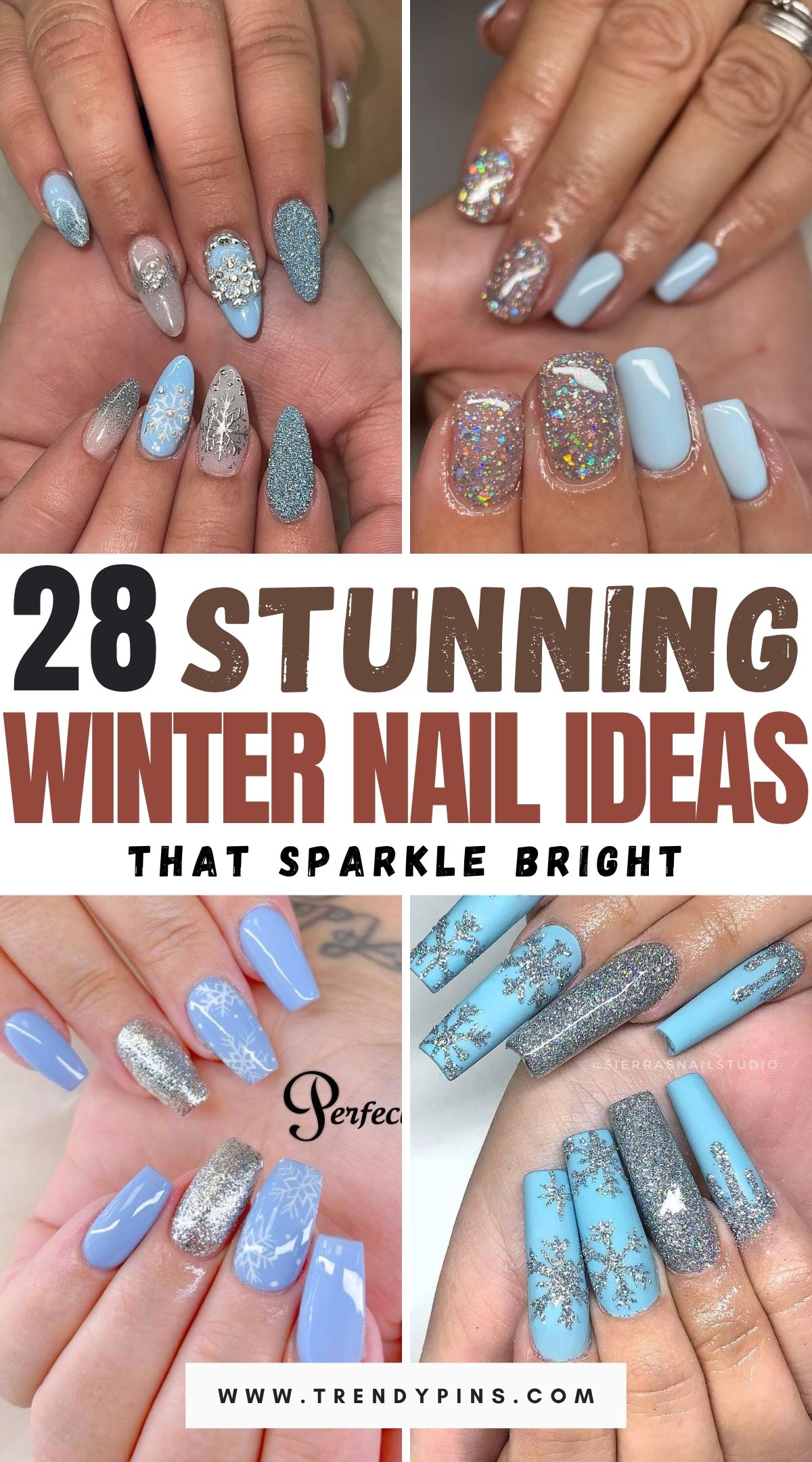 28 Stunning Winter Nail Ideas With Icy Blue And Silver For A Frosty Look 1