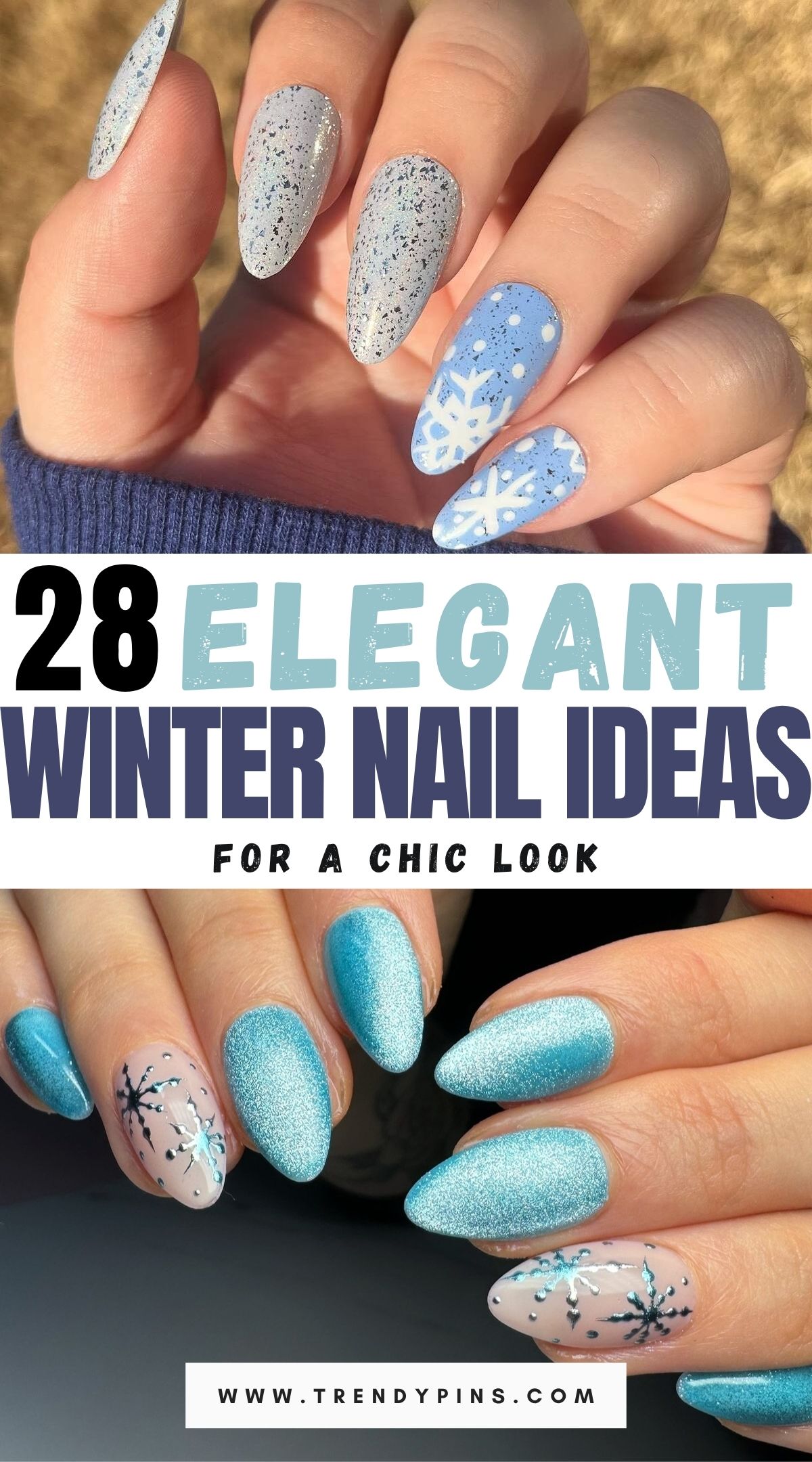 28 Stunning Winter Nail Ideas With Icy Blue And Silver For A Frosty Look 2