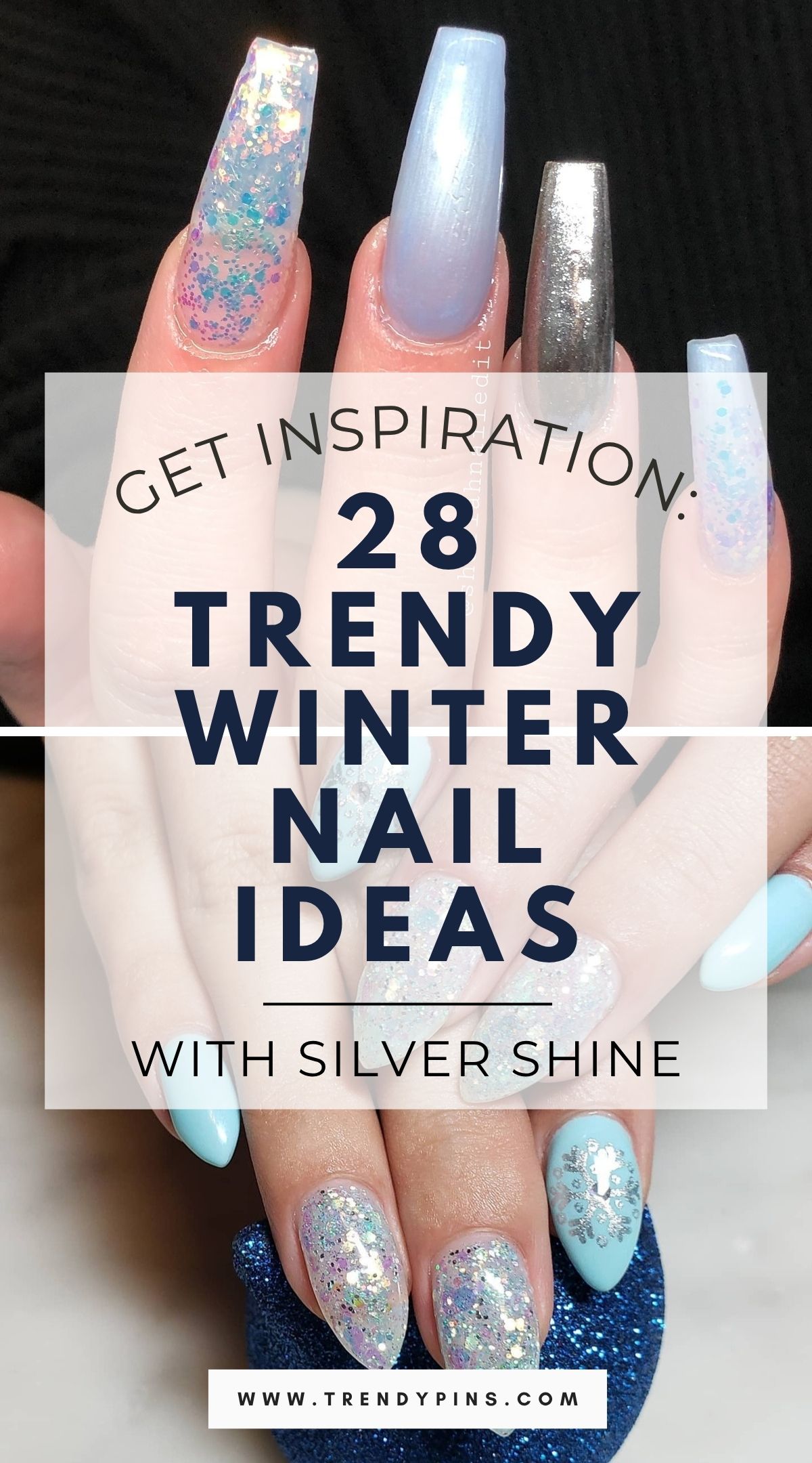 28 Stunning Winter Nail Ideas With Icy Blue And Silver For A Frosty Look 5