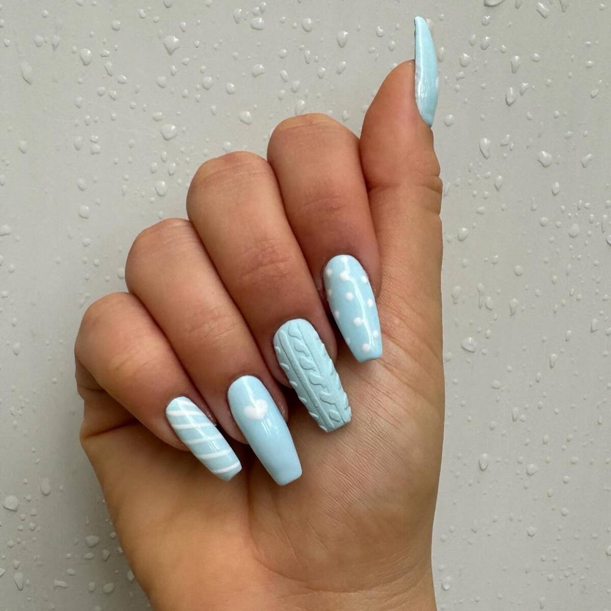 13. Baby Blue Cozy Sweater Nails
