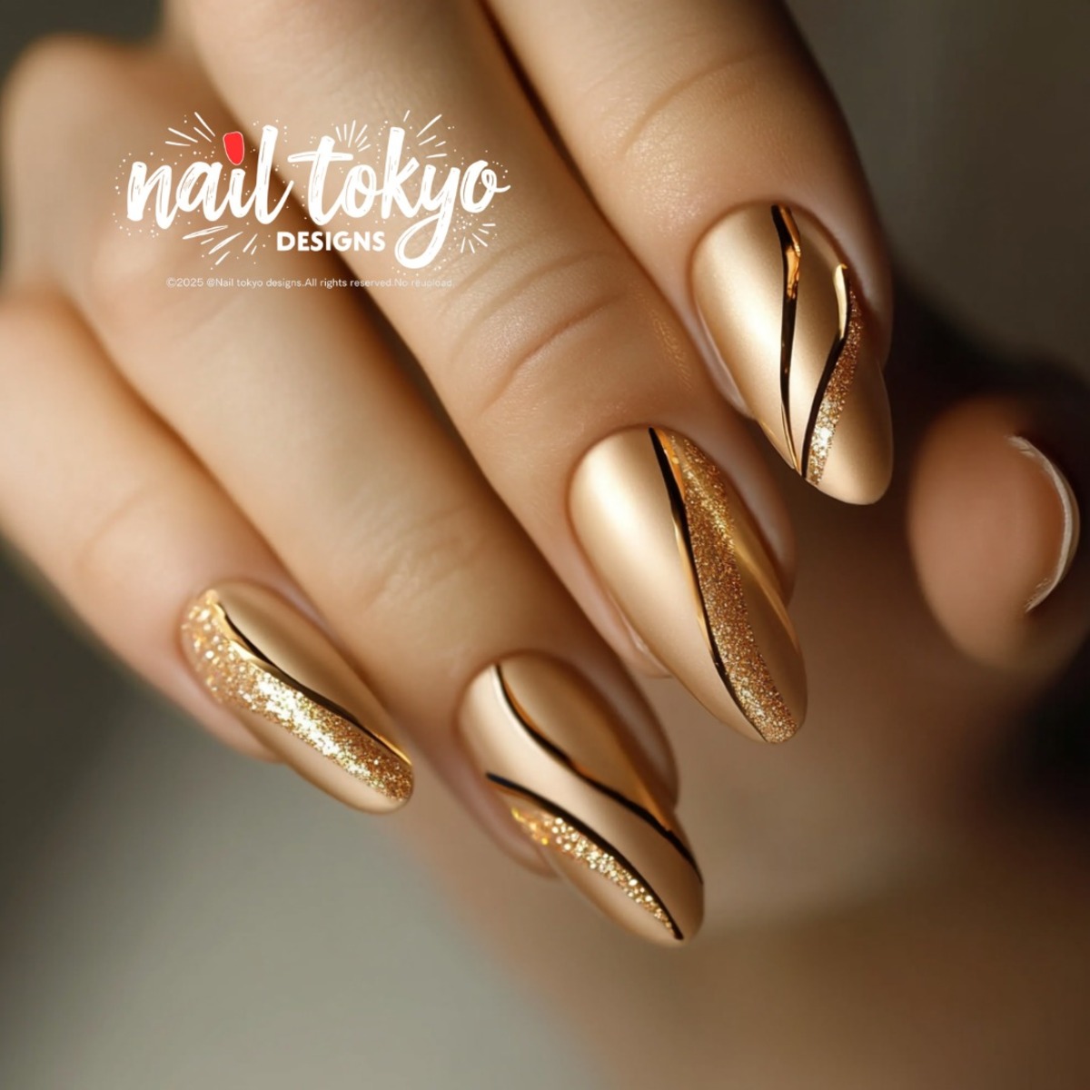 4. Golden Satin Glam