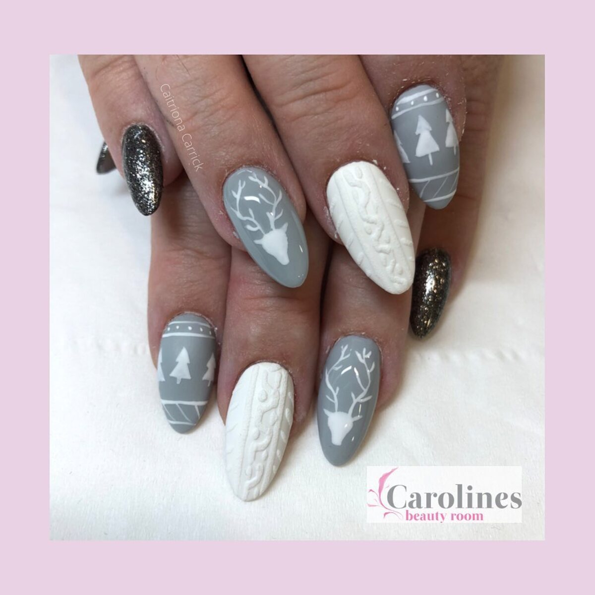 1. Cozy Winter Charm in Grey and White