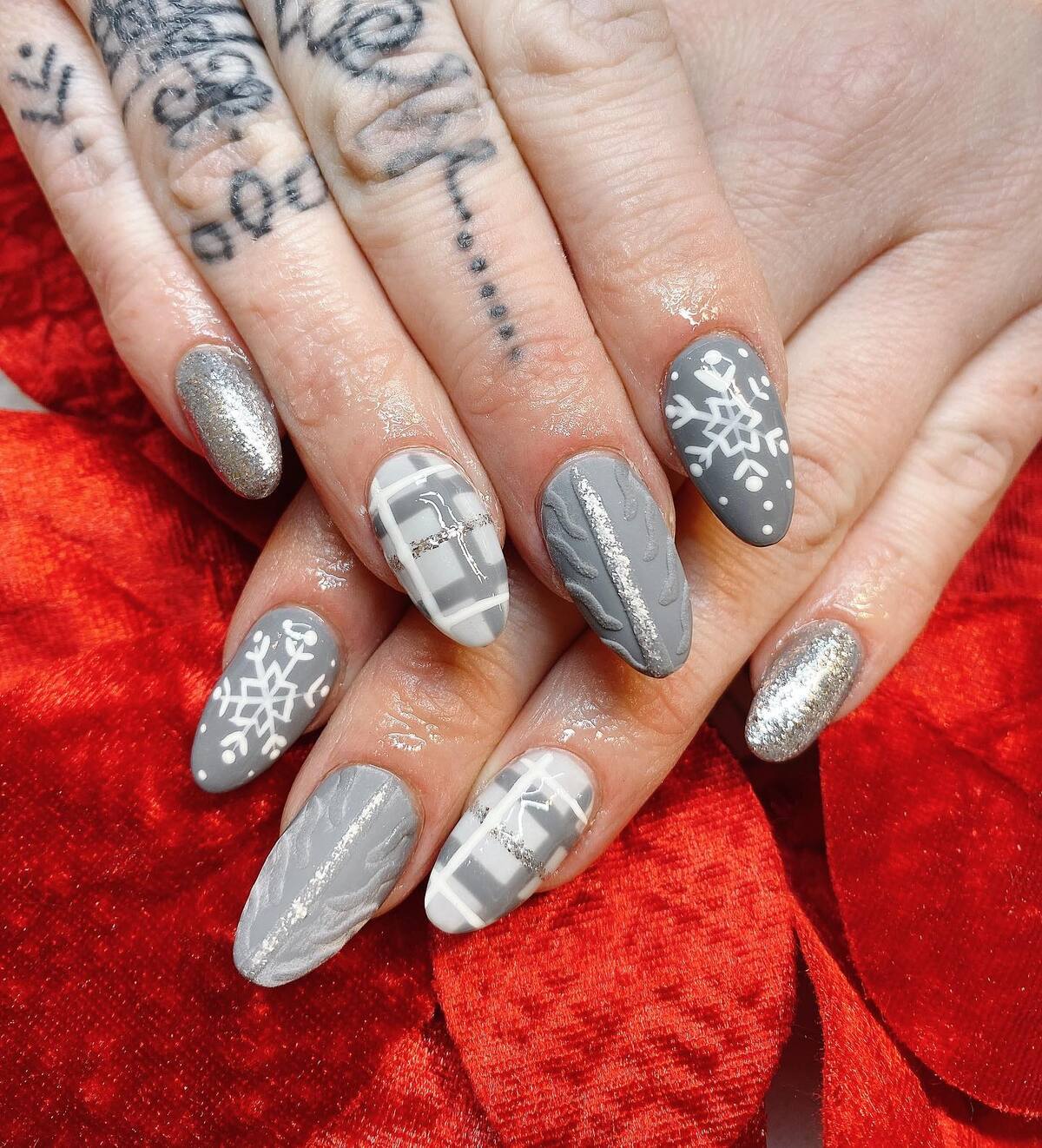 24. Snowflake Plaid and Silver Knit Magic